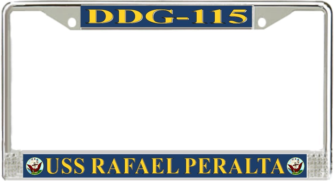 USS Rafael Peralta DDG-115 Military License Plate Frame - Navy Ship Themed Car Accessory for Veterans, Patriotic Drivers & Military Enthusiasts - Perfect for Cars, Trucks & Motorcycles