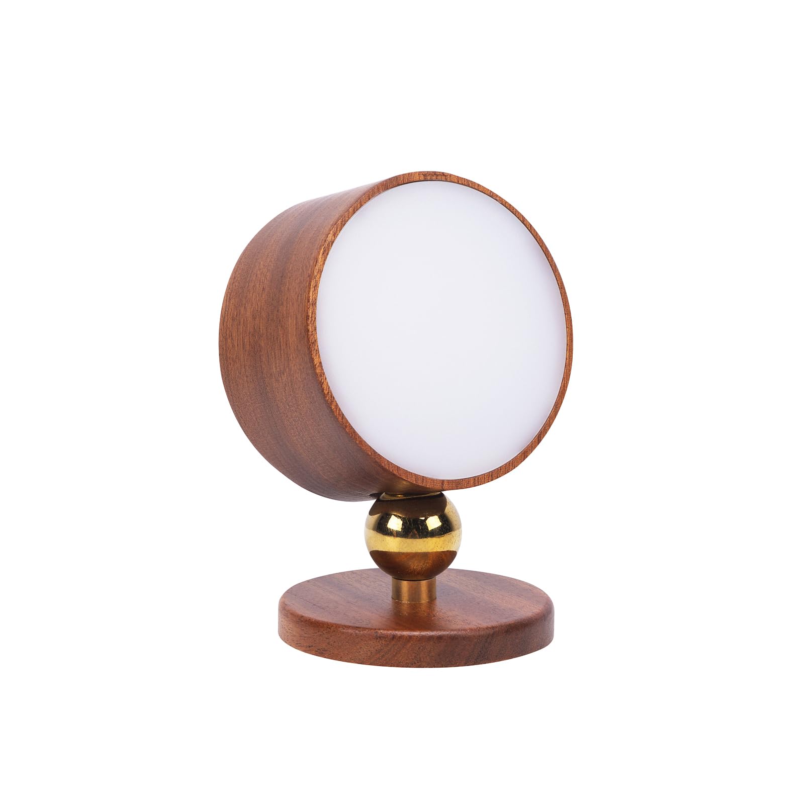LANDGOO Rotatable USB Rechargeable Magnetic LED Wall Sconce - Dimmable Reading Light for Bedroom, Cabinet & Night Light | Battery Operated, Sapele Wood Finish, Modern Household Lighting