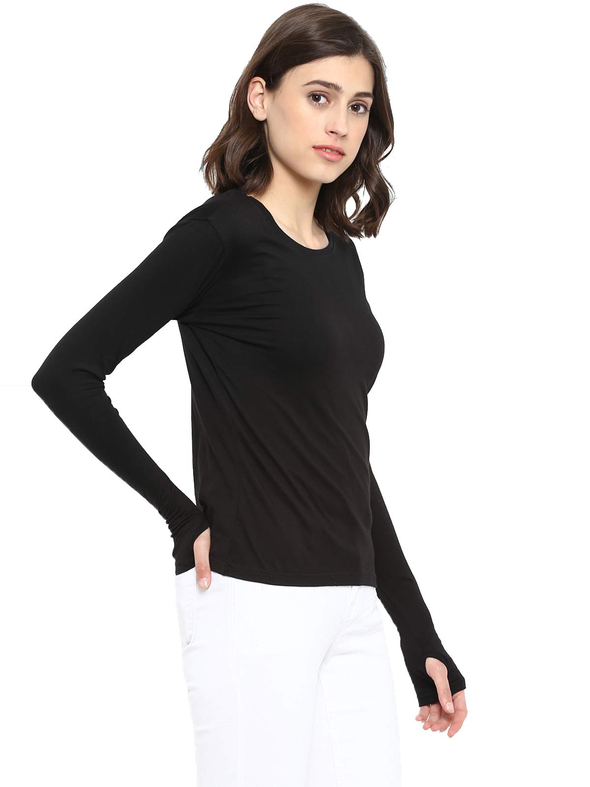 Ap'pulse Women's Long Sleeve Thumb Hole T-Shirt - Soft Athletic Workout Top for Yoga, Running & Casual Wear