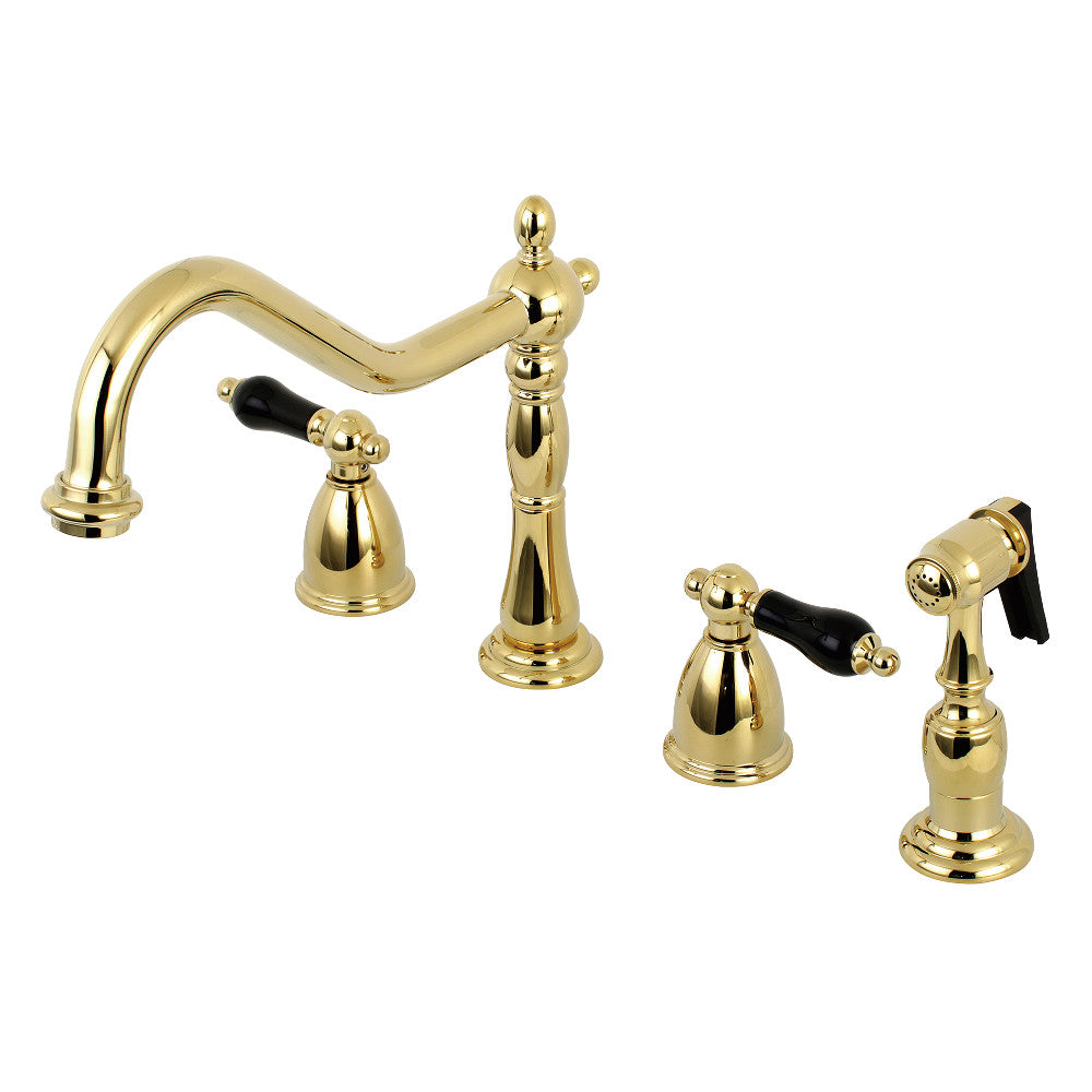 Kingston Brass KB1798PKLBS Widespread Kitchen Faucet - Modern Pull-Down Sprayer, Oil-Rubbed Bronze Finish, 8-Inch Centerset - Perfect for Farmhouse, Rustic & Traditional Kitchens
