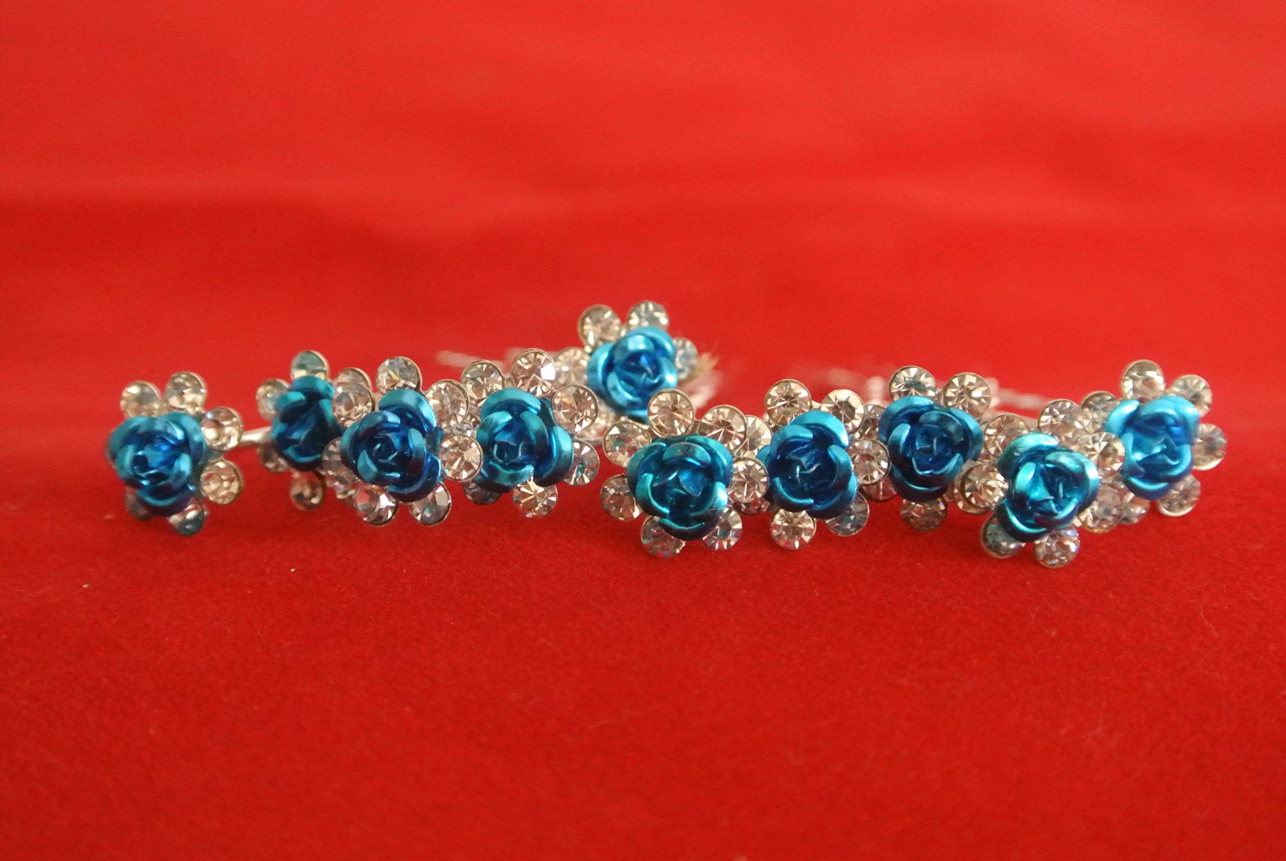 10PCS Rose Crystal Rhinestone Hair Pins for Bridal Veil & Wedding Hair Accessories - Perfect for Bridesmaids, Prom, and Special Occasions