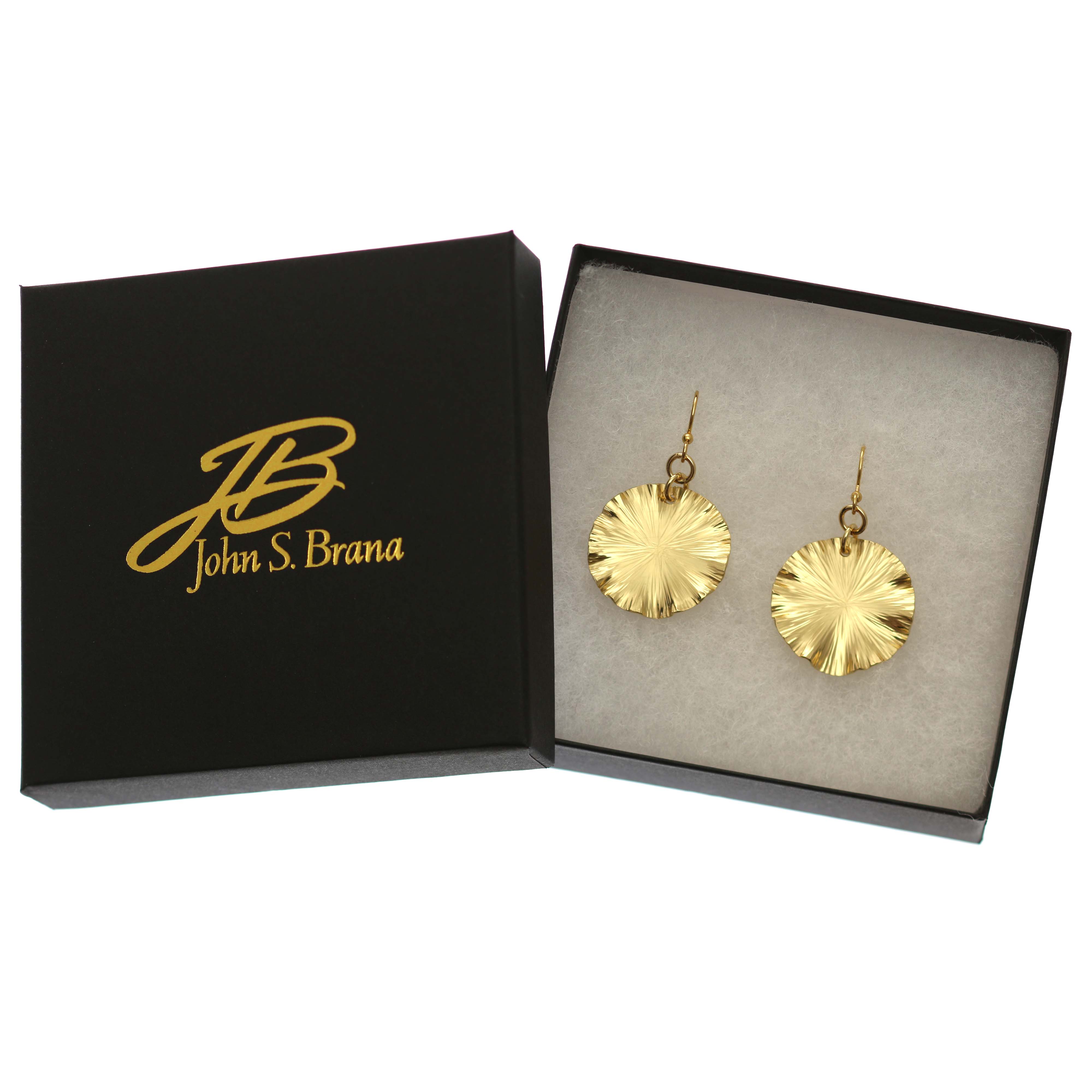 Small Nu Gold Brass Lily Pad Leaf Earrings – Dainty Boho Nature-Inspired Jewelry for Women – Perfect for Everyday Wear, Parties & Gifts