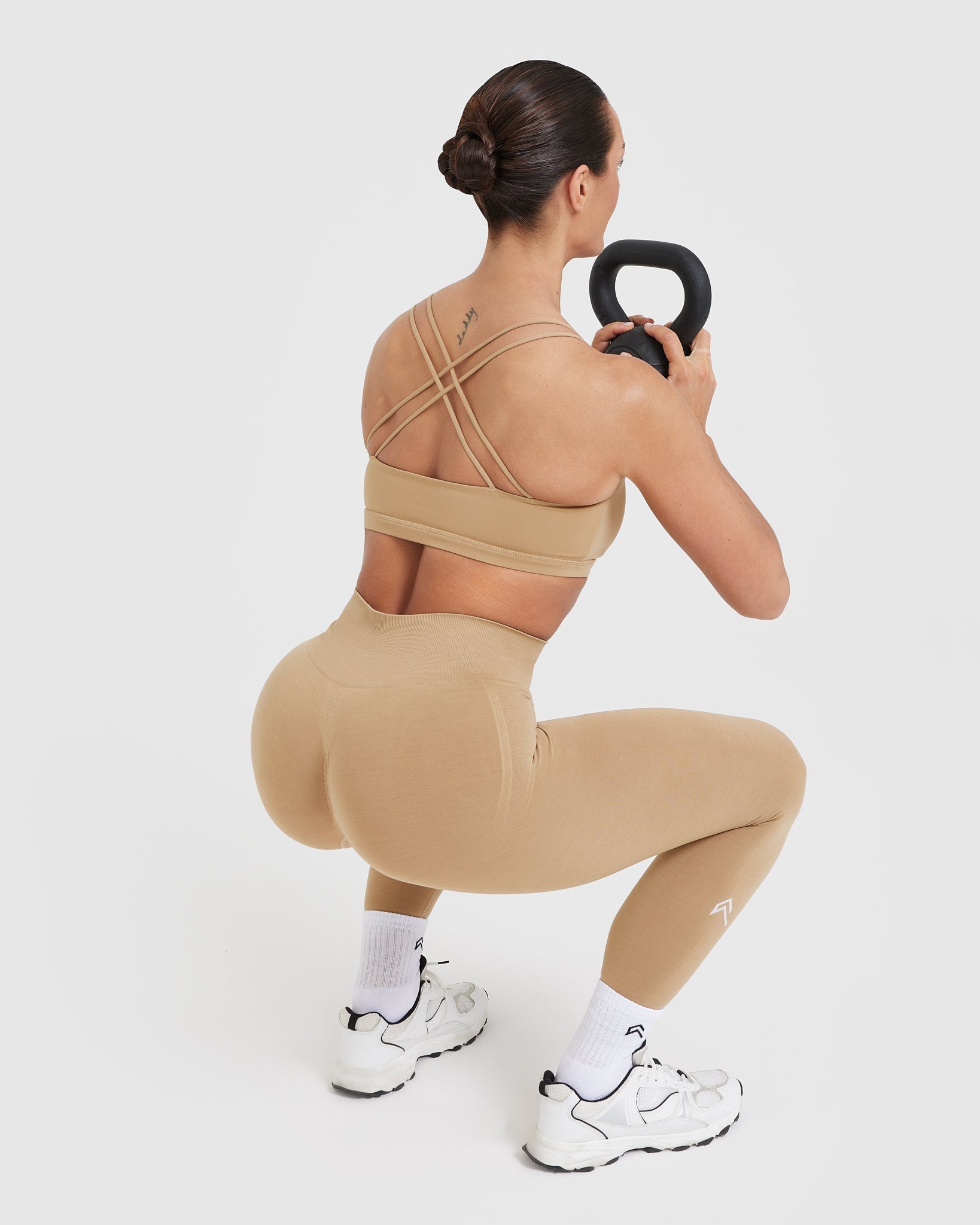 Everyday Cross Over Bralette - Comfortable Wireless Bra in Dune Brown | Perfect for Yoga, Lounge & Casual Wear