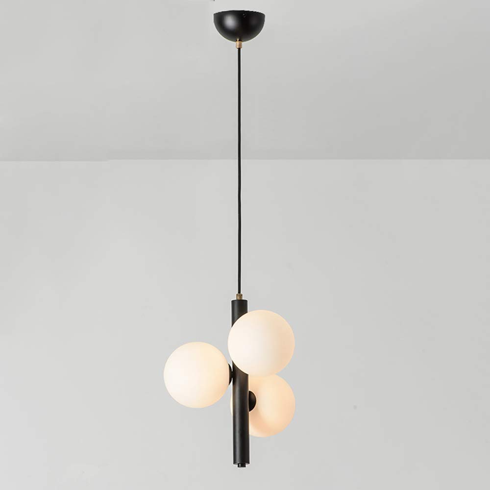 Modern Nordic Style 3-Lights Glass Ball Chandelier - Mozeny Ceiling Hanging Lamp for Dining Room, Bedroom & Kitchen Island | Elegant Suspension Lighting Fixture for Home Decor & Ambient Lighting