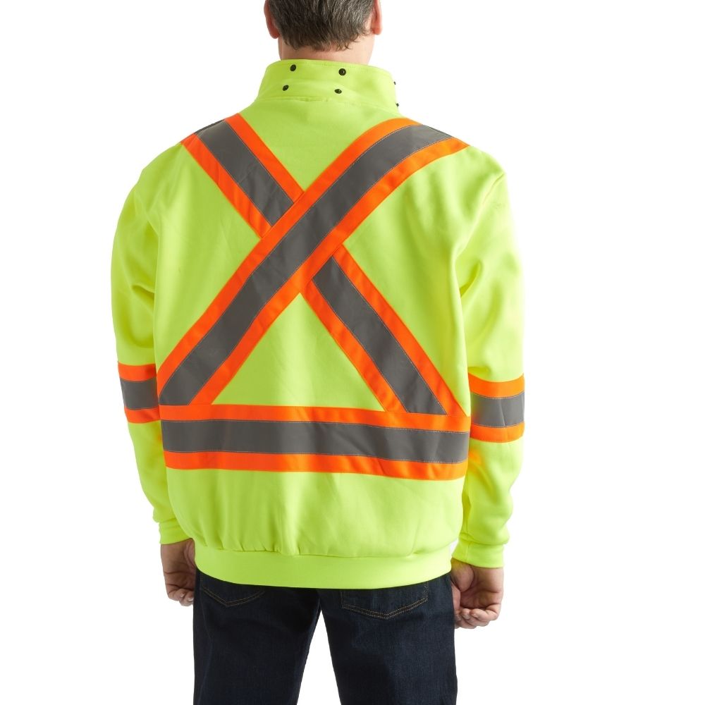 High Visibility Yellow Fleece Work Hoodie - Terra 116506YL - Warm & Comfortable for Outdoor Jobs, Construction, and Safety Workwear