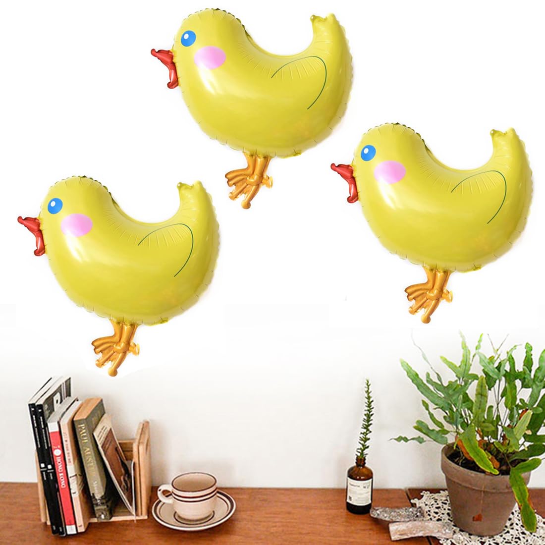 Morndew 3-Pack Chicken Shaped Farm Animal Foil Balloons - Fun Party Decor for Kids Birthday, Baby Shower & Wedding Celebrations | Perfect for Farm-Themed Events and Photo Backdrops
