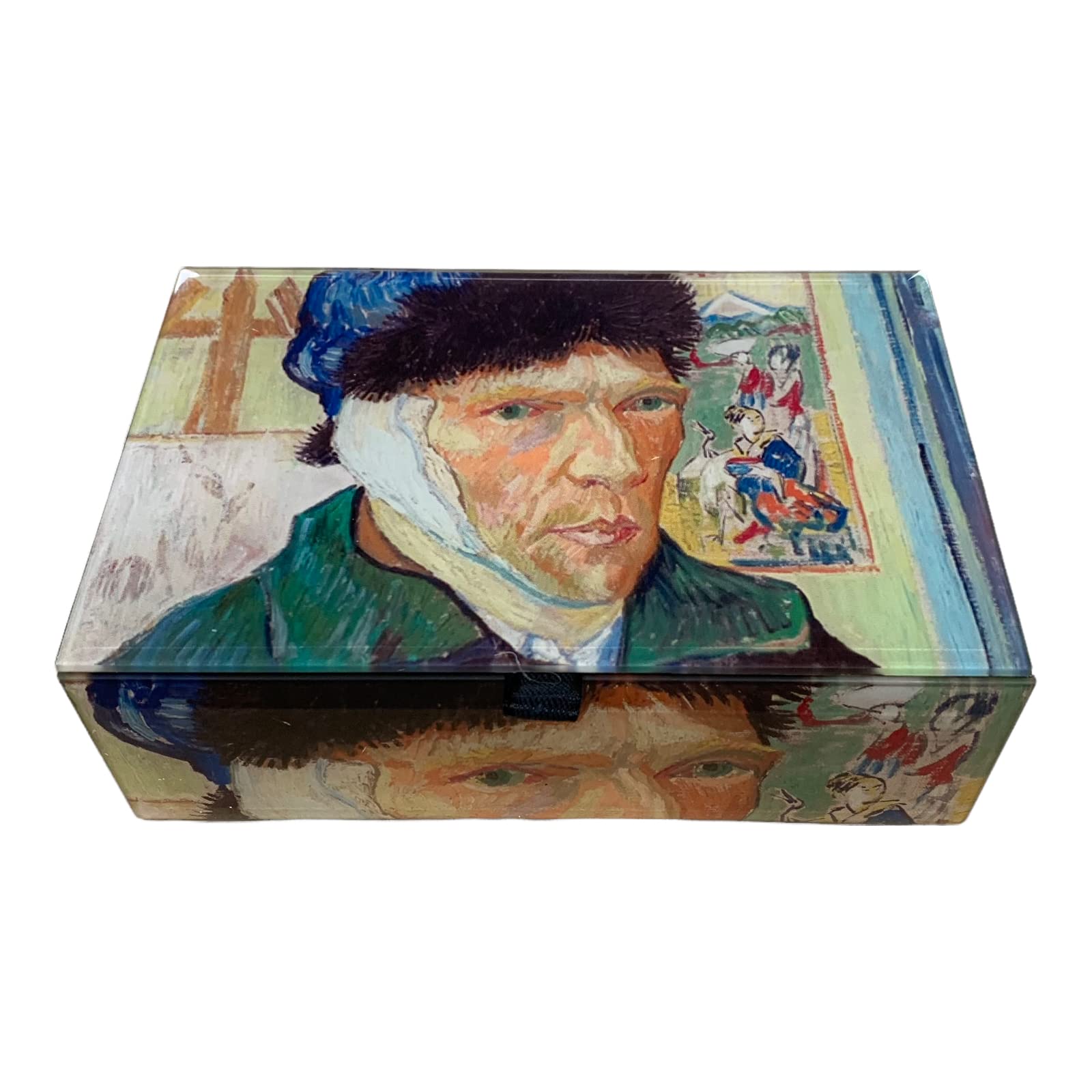 Van Gogh Jewelry Box - Self Portrait with Bandaged Ear Glass Keepsake Box for Rings & Necklaces - Perfect Gift for Art Lovers & Van Gogh Fans - Home Decor & Jewelry Storage Solution