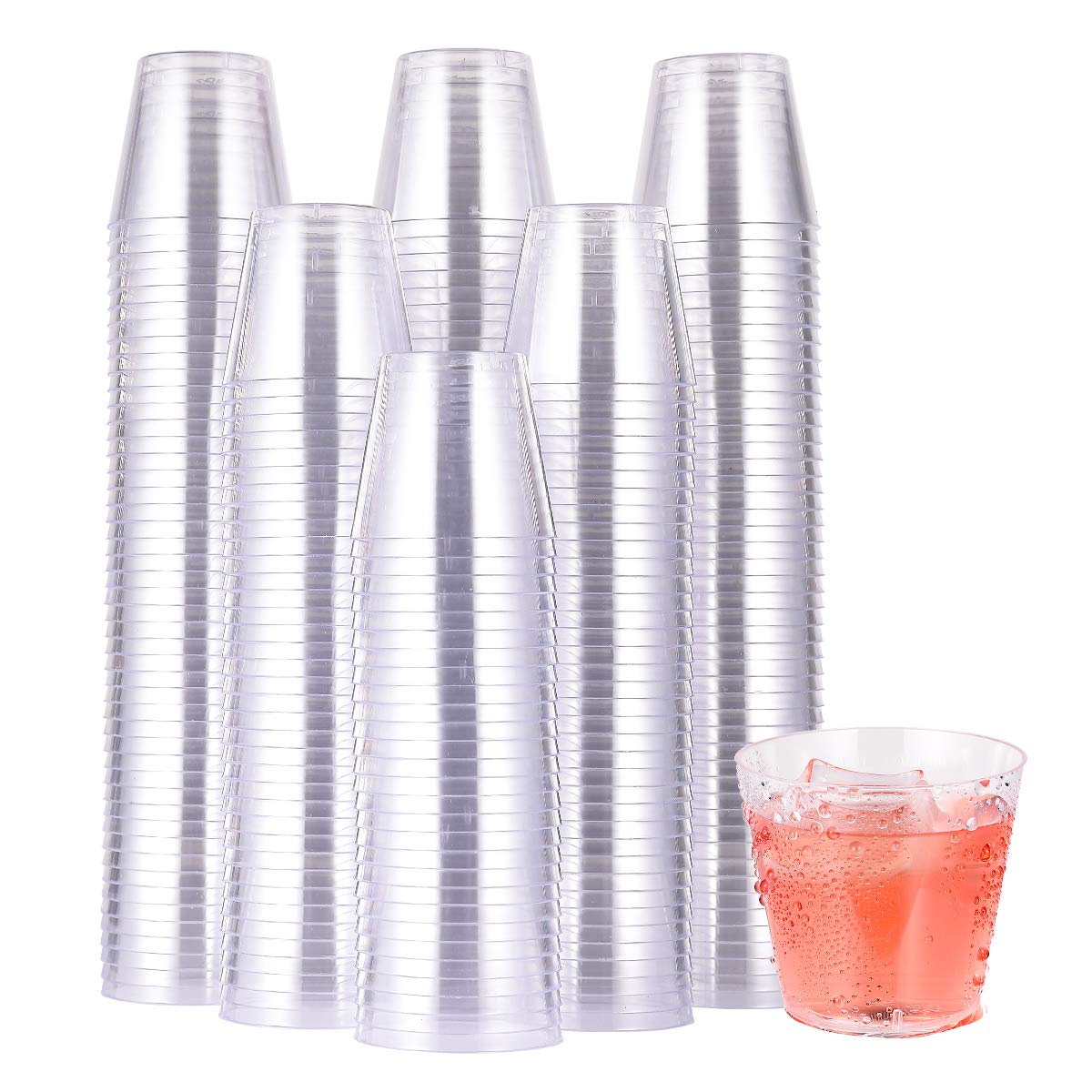 JOLLY CHEF 1000 Pack 1 oz Plastic Shot Glasses - Disposable Tasting Cups for Whiskey, Wine, Cocktails & Food Samples - Perfect for Parties, Events, Catering & Sampling Stations