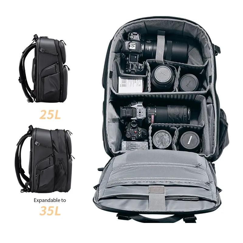 Ulanzi BP10 35L Hardshell Camera Backpack - Waterproof DSLR Bag for Professional Photographers, Travel & Outdoor Photography Gear Storage