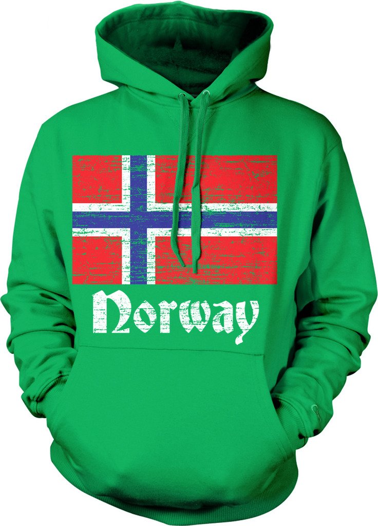 Norwegian Flag Hooded Sweatshirt - Norge Pride Unisex Pullover for Outdoor Activities & National Celebrations