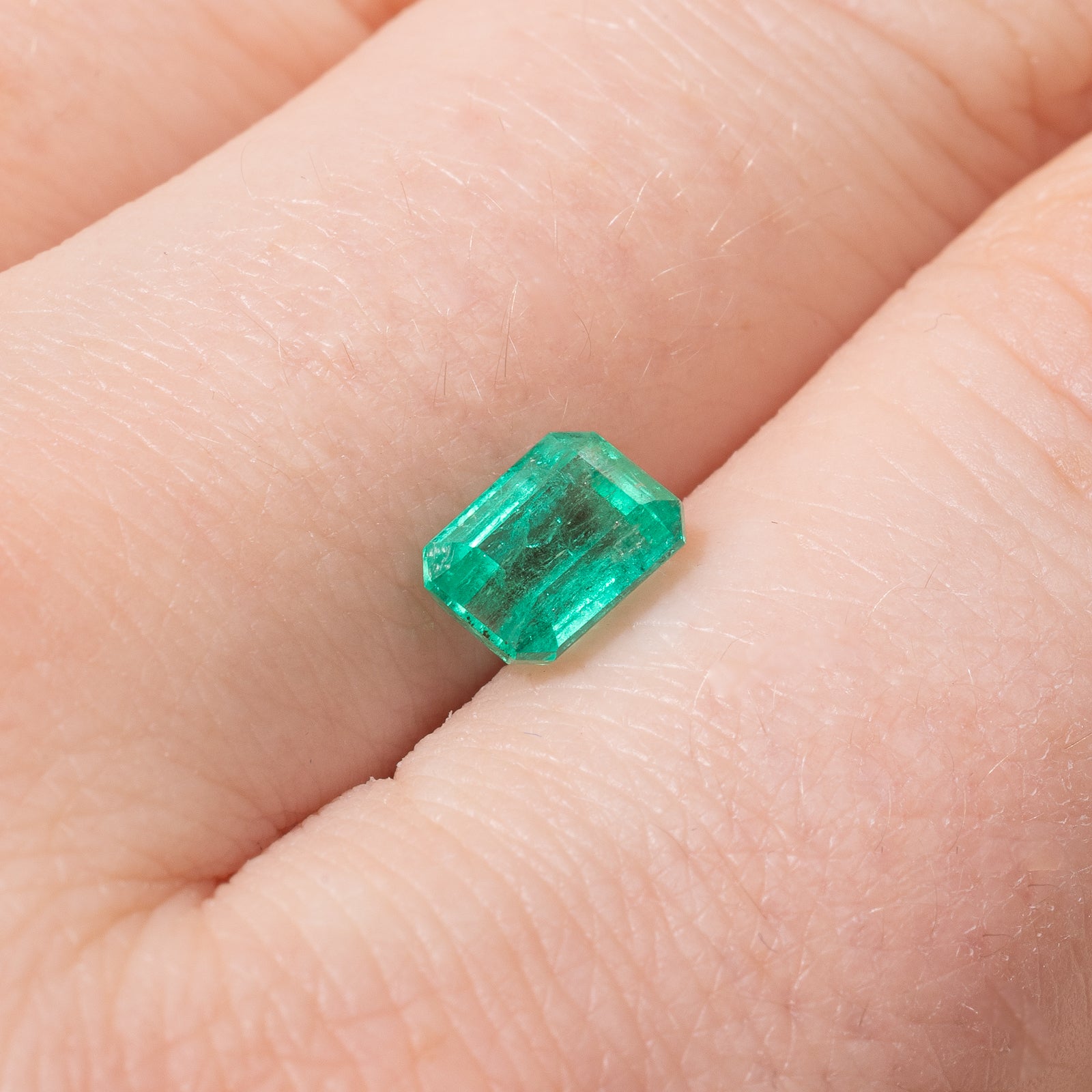 1.20ct Natural Columbian Emerald Gemstone - Rectangular Cut with Beveled Corners for Jewelry Making & Engagement Rings