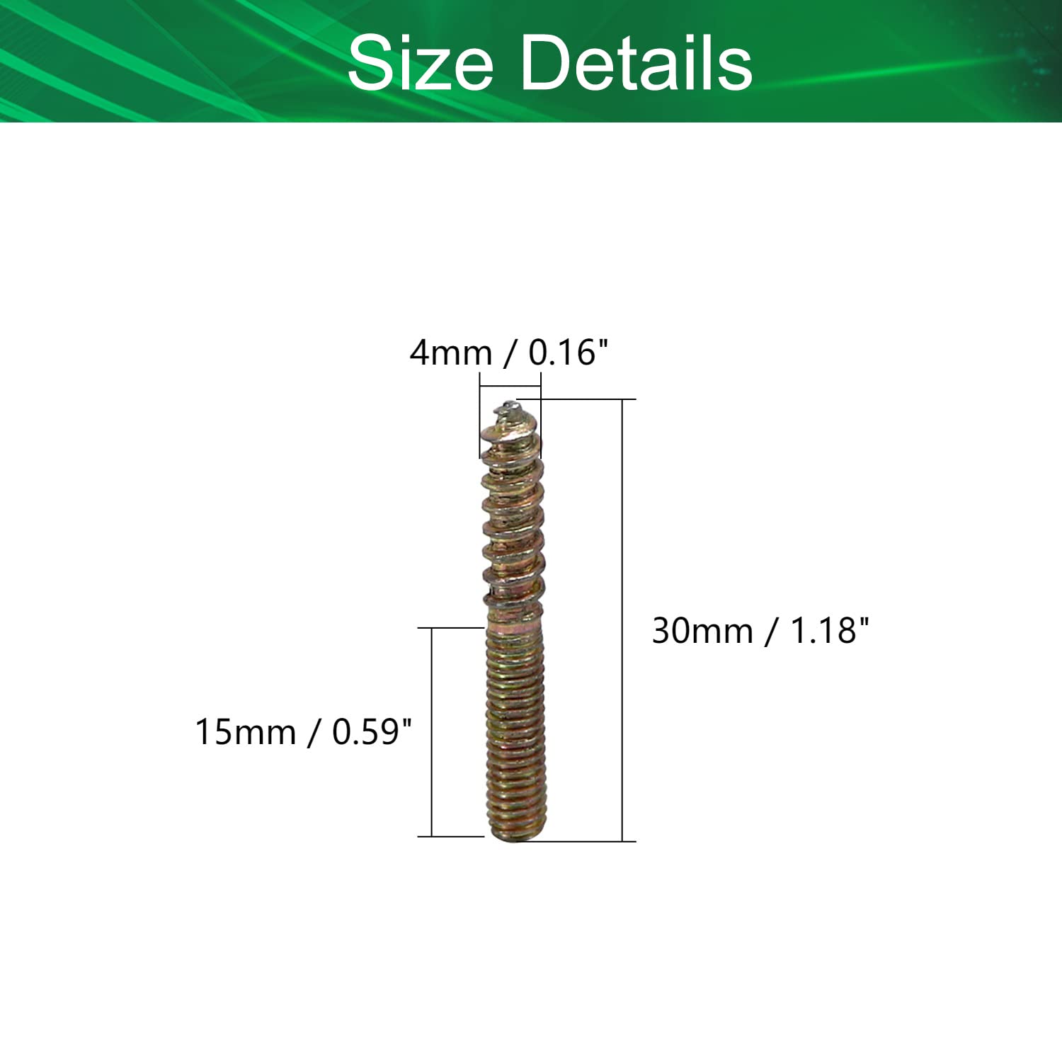 Double Headed Hanger Bolts M4x30mm - Carbon Steel Self-Tapping Screws for Furniture (50PCS) - Perfect for Pet, Outdoor & Home Use