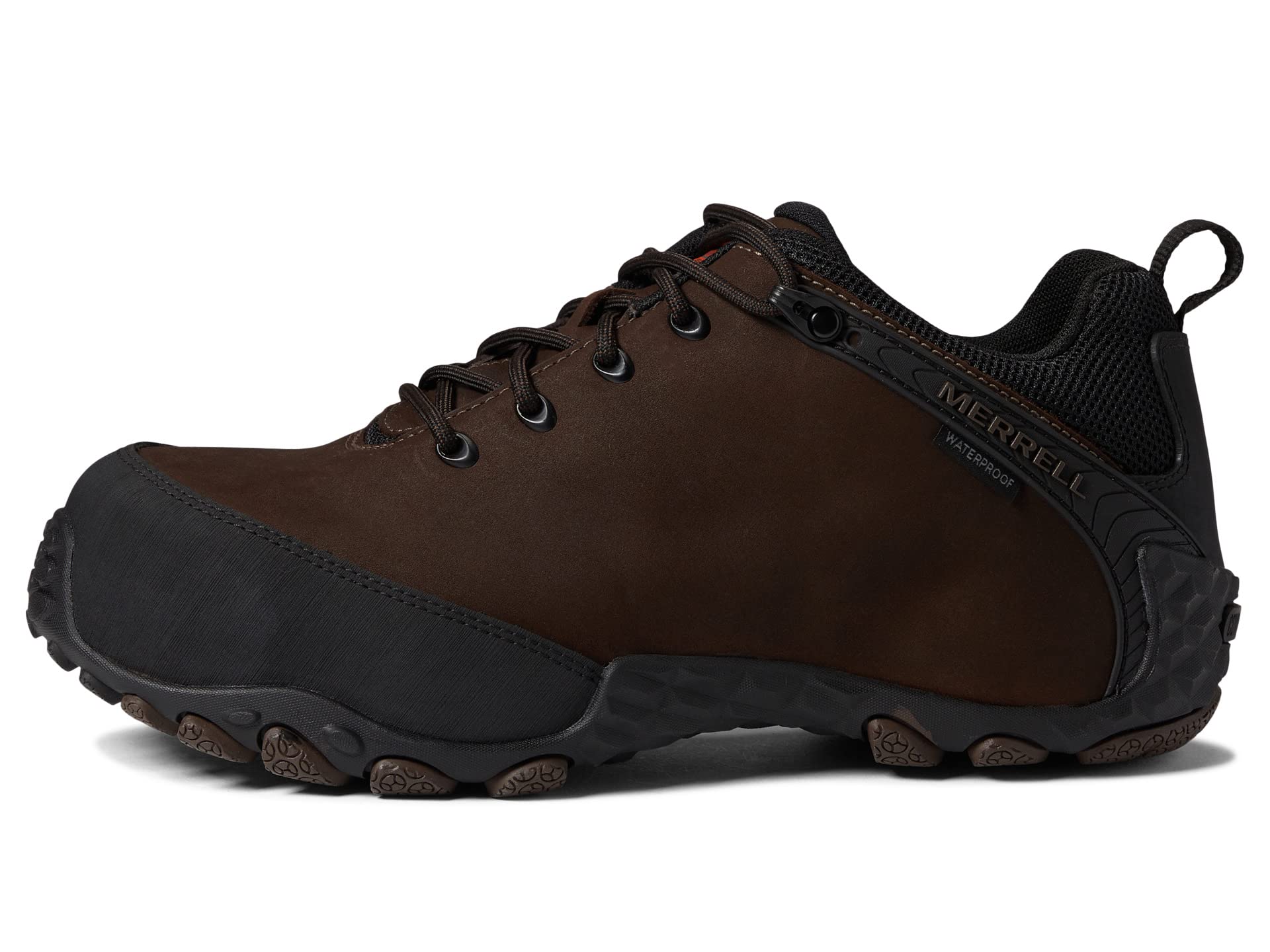 Merrell Men's Chameleon Flux Leather Waterproof Hiking Boots with Carbon Fiber Toe Cap - Durable Outdoor Shoes for Trail Running, Camping & Mountain Climbing