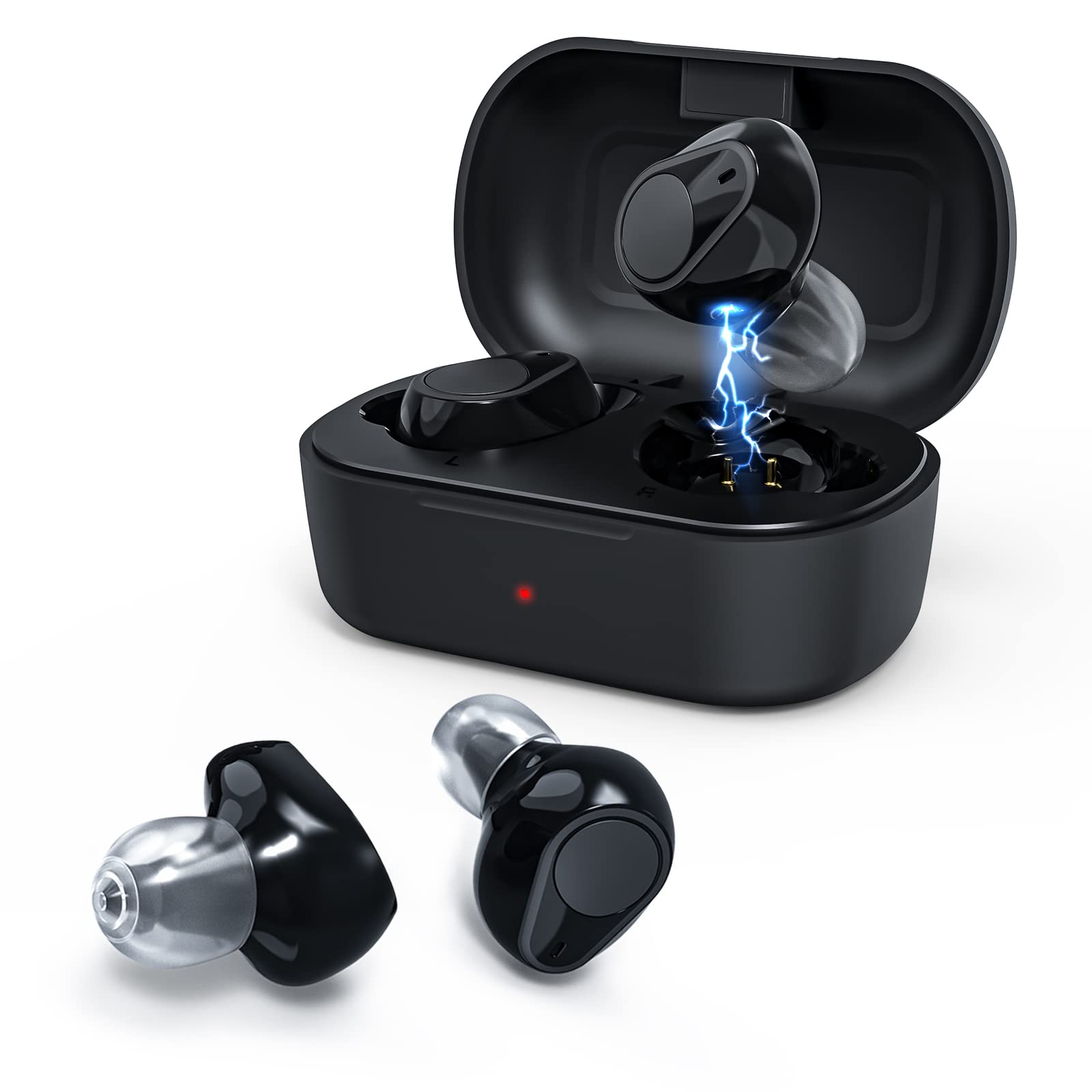Rechargeable Digital Hearing Aids with Noise Canceling for Seniors & Adults - Portable Invisible Hearing Amplifier Set with Charging Case | Perfect for TV Watching, Conversations & Outdoor Activities
