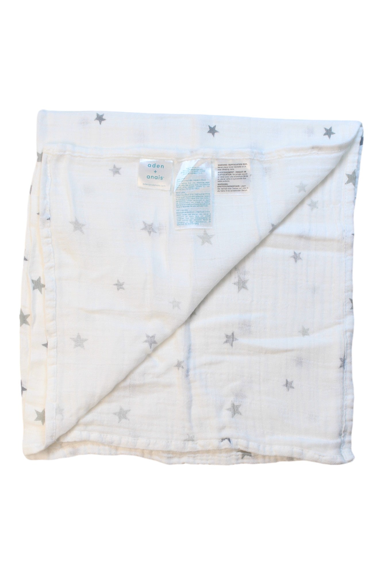Aden & Anais Premium Muslin Swaddle Blanket for Babies - 60x60cm (24x24 inches) - Soft, Breathable & Lightweight - Perfect for Swaddling, Nursing, Stroller & Car Seat Cover