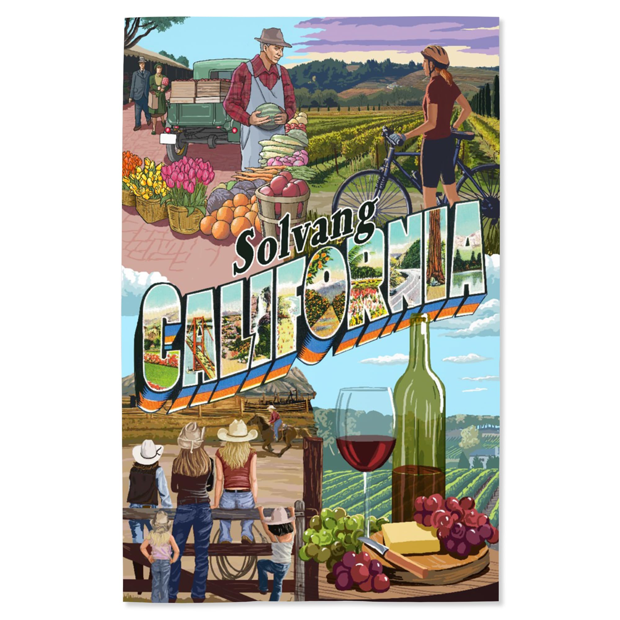 Lantern Press 16x24 Inch Giclee Art Print - Solvang California Landscape Wall Decor - Premium Canvas Wall Art for Living Room, Bedroom & Office
