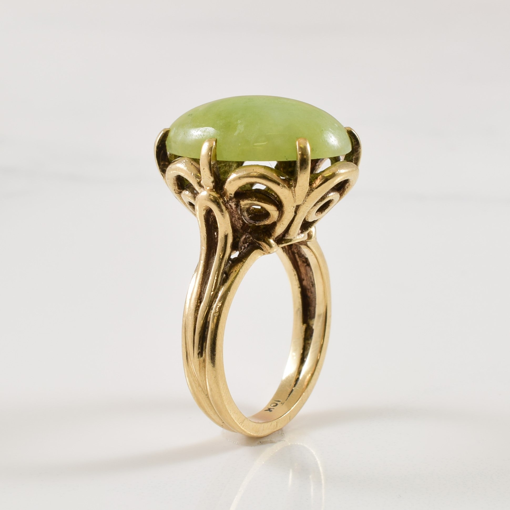 10.00ct Natural Jadeite Cocktail Ring for Women - Size 6 | Elegant Statement Jewelry for Parties, Weddings & Special Occasions