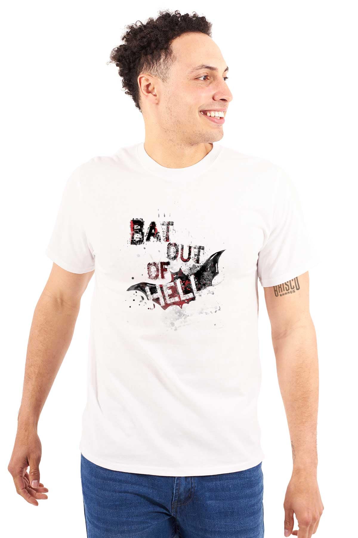 Halloween Bat Out of Hell Spooky Graphic T-Shirt for Men & Women - Perfect for Halloween Parties, Costume Events & Gothic Fashion