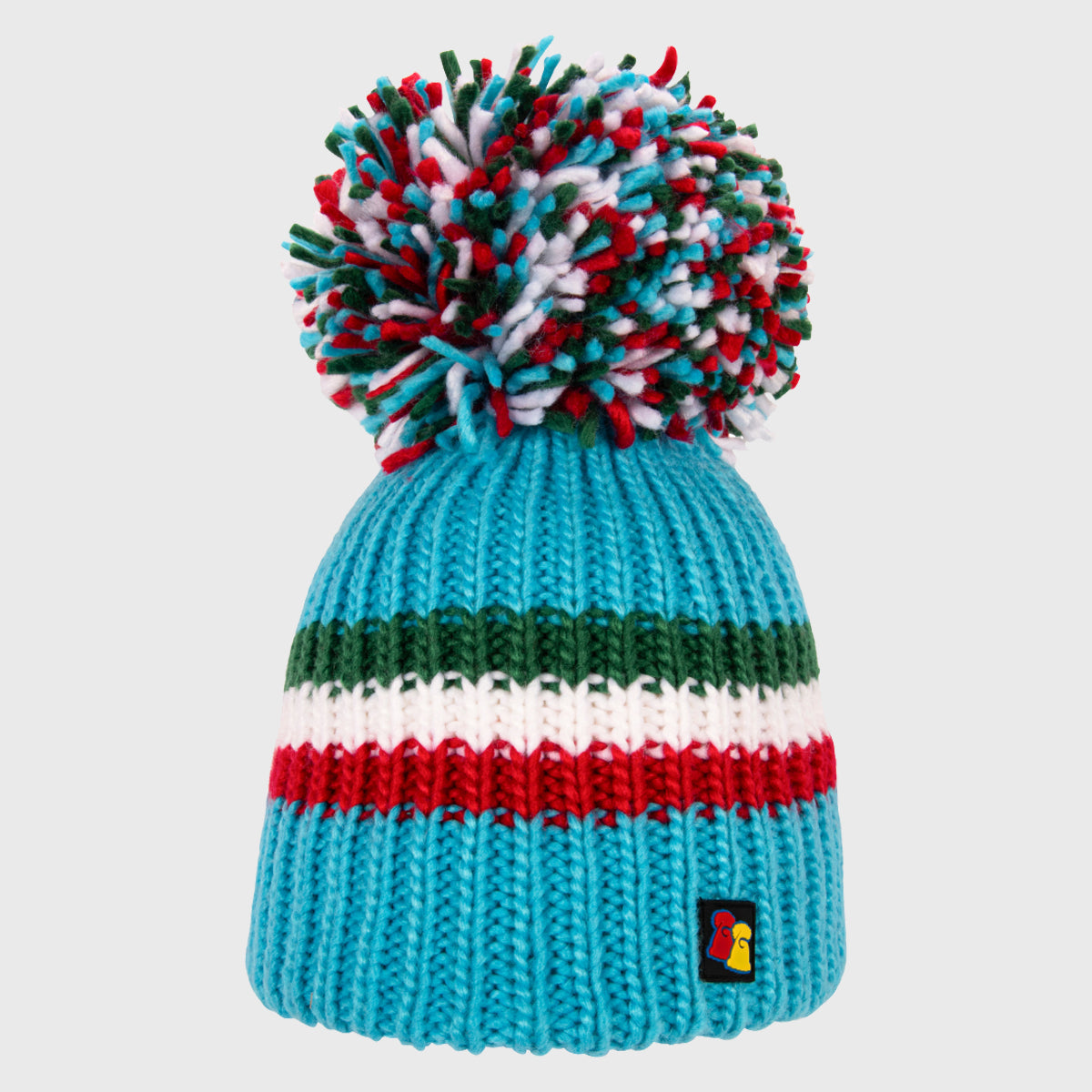 Italian Stallion Big Bobble Hat - Warm Winter Knit Beanie for Men & Women - Perfect for Skiing, Snowboarding & Outdoor Activities