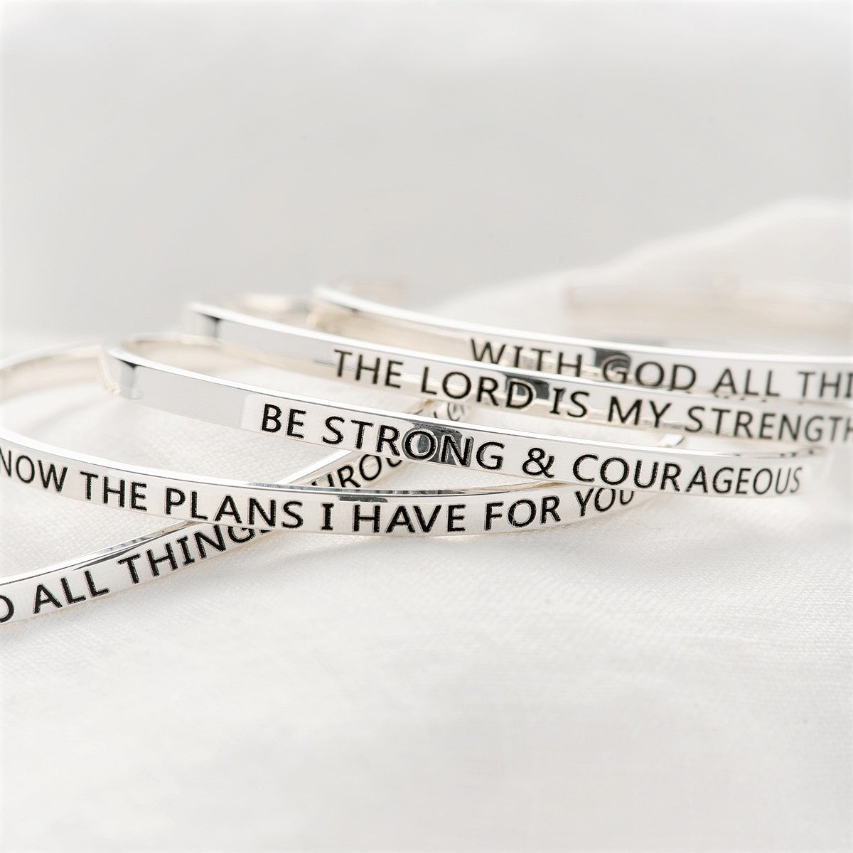 Elegant Sterling Silver Skinny Stacking Cuff Bracelet with Custom Verse - Perfect for Layering, Gifts & Everyday Wear