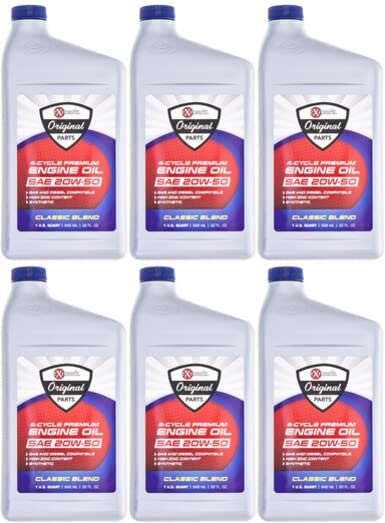 Exmark 6PK Genuine 135-3949 20W-50 Full Synthetic Engine Oil - 32oz (1 Quart) for Toro Mowers - Ideal for Lawn Care & Outdoor Power Equipment Maintenance