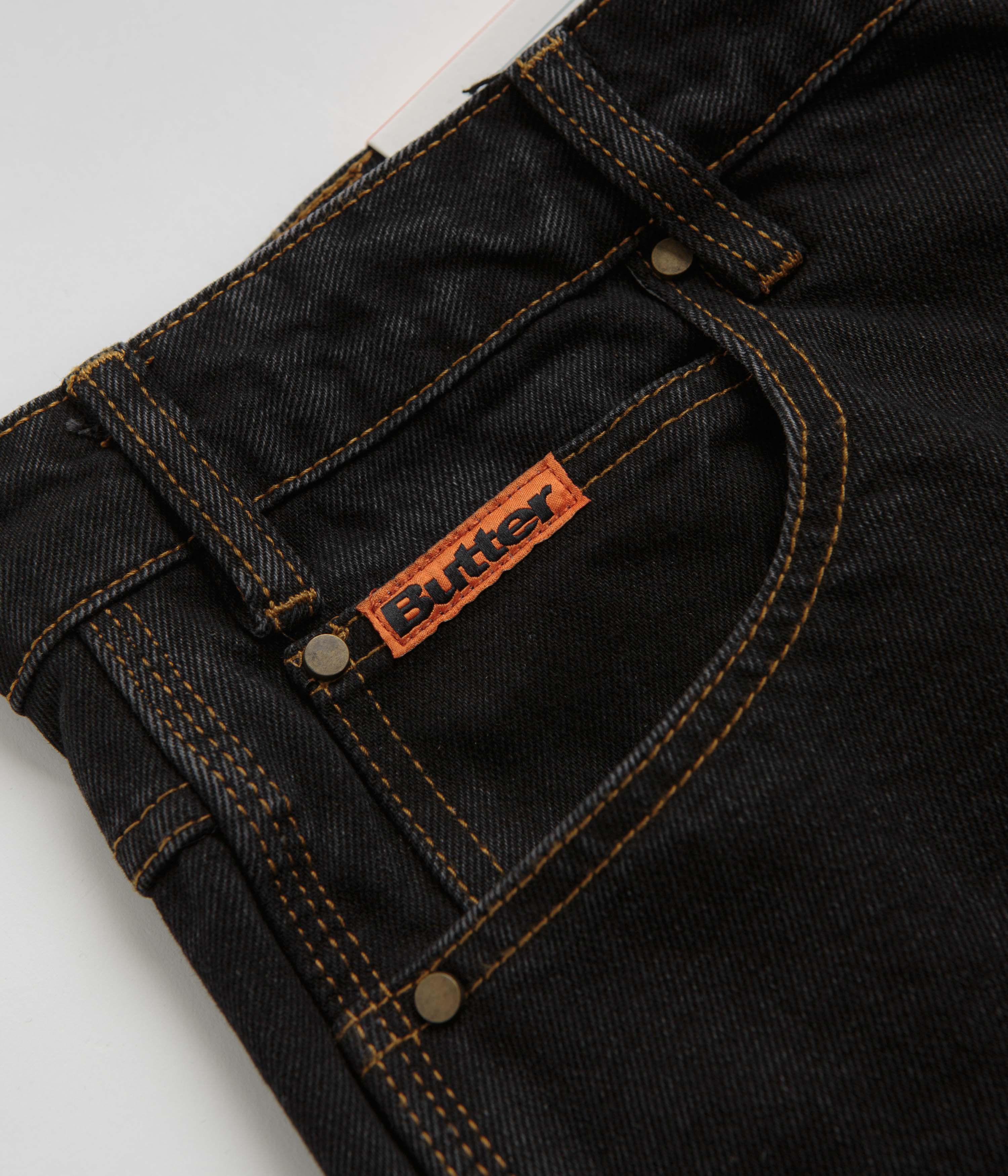 Butter Goods Baggy Jeans for Men - Washed Black & Black Denim | Comfortable Loose Fit Streetwear Pants for Casual Wear & Urban Fashion