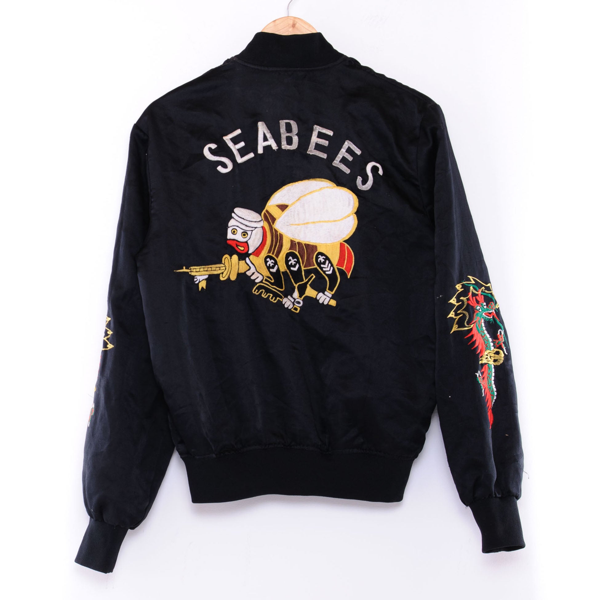 Vintage US Navy Seabees 1980 Tour Souvenir Jacket - Small Size - Military Collectible & Vintage Apparel for Men - Perfect for Reenactments, Gifts & Retro Fashion