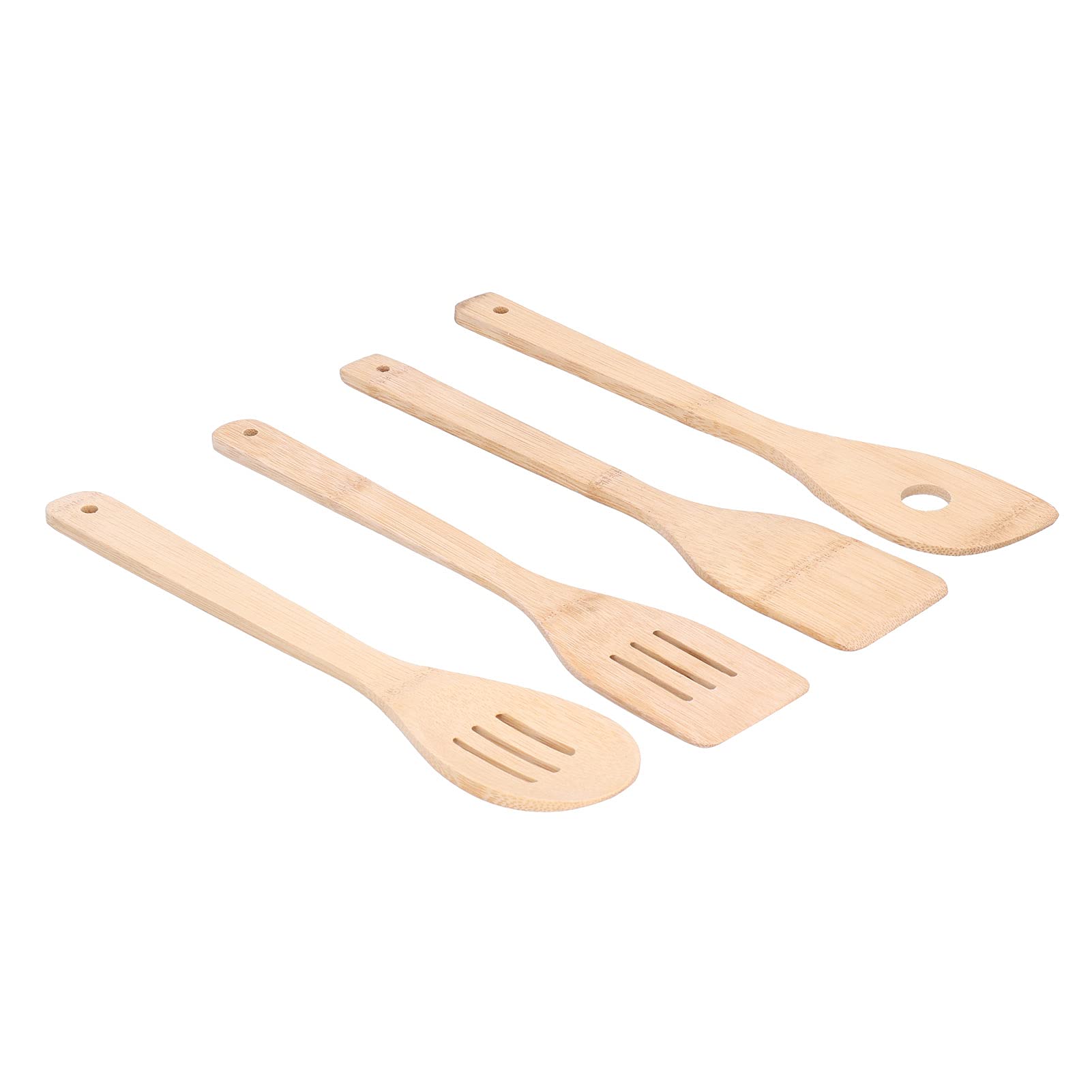 Natural Bamboo Wooden Spatula Set - 4Pcs Eco-Friendly Kitchen Utensils for Cooking, Baking & Flipping - Perfect for Non-Stick Pans, Grilling & Home Kitchen Use