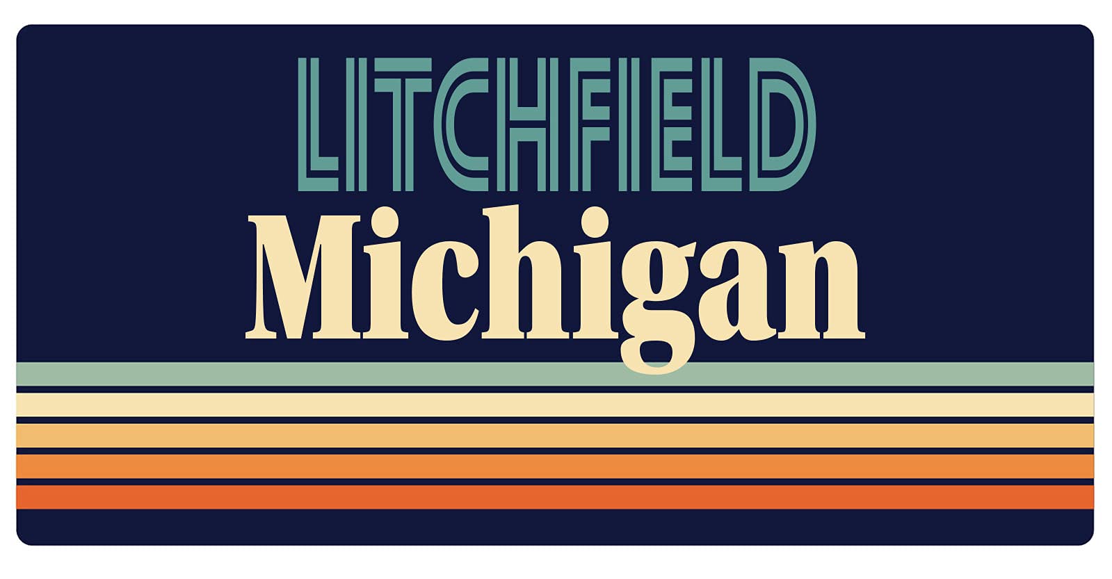 Litchfield Michigan 5 x 2.5-Inch Retro Fridge Magnet - Vintage Souvenir for Refrigerators, Metal Cabinets & Office Decor - Perfect for Collectors & Travel Memories