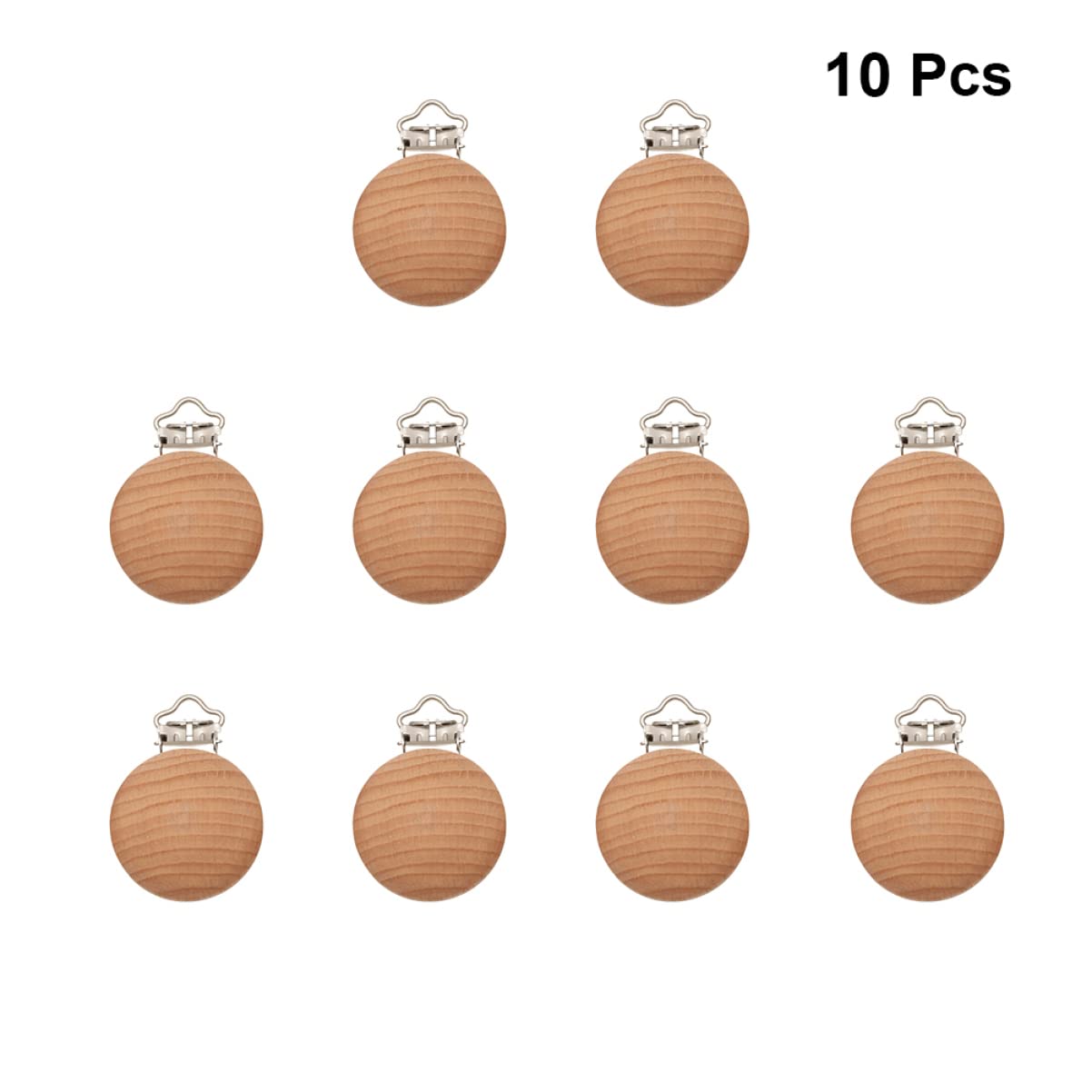 COHEALI 20 PCS Natural Wooden Pacifier Clips for Babies - Safe Teething Soother with Round Shape (30mm, 164g) - Perfect for Newborns, Infants & Toddlers - Ideal for Daycare, Travel & Everyday Use