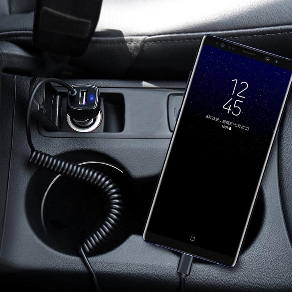 BoxWave Car Charger for Spotify Car Thing - Dual USB Port Car Charger with Built-in Cable - Fast Charging for Road Trips & Commutes - Black
