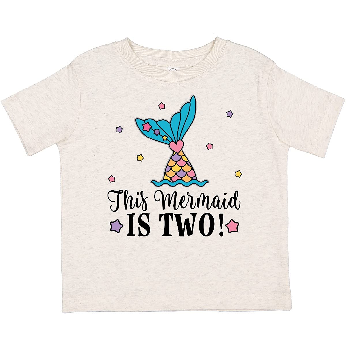 Inktastic Mermaid 2nd Birthday T-Shirt for 2 Year Old Girls - Cute Toddler Top for Birthday Parties, Beach Outings & Photo Shoots