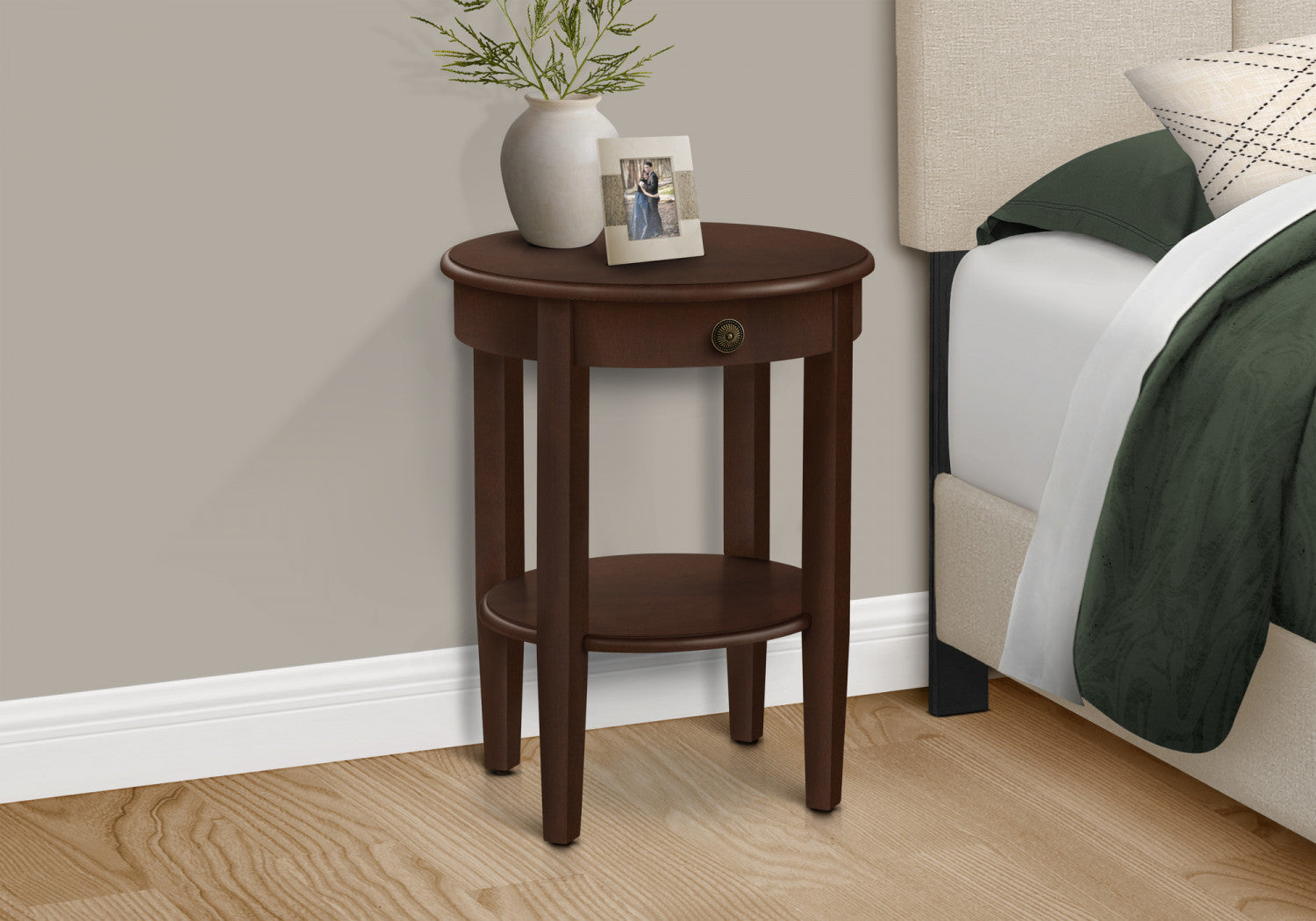 Modern Bryn Side Table in Espresso Finish - Perfect for Living Room, Bedroom, or Office Decor