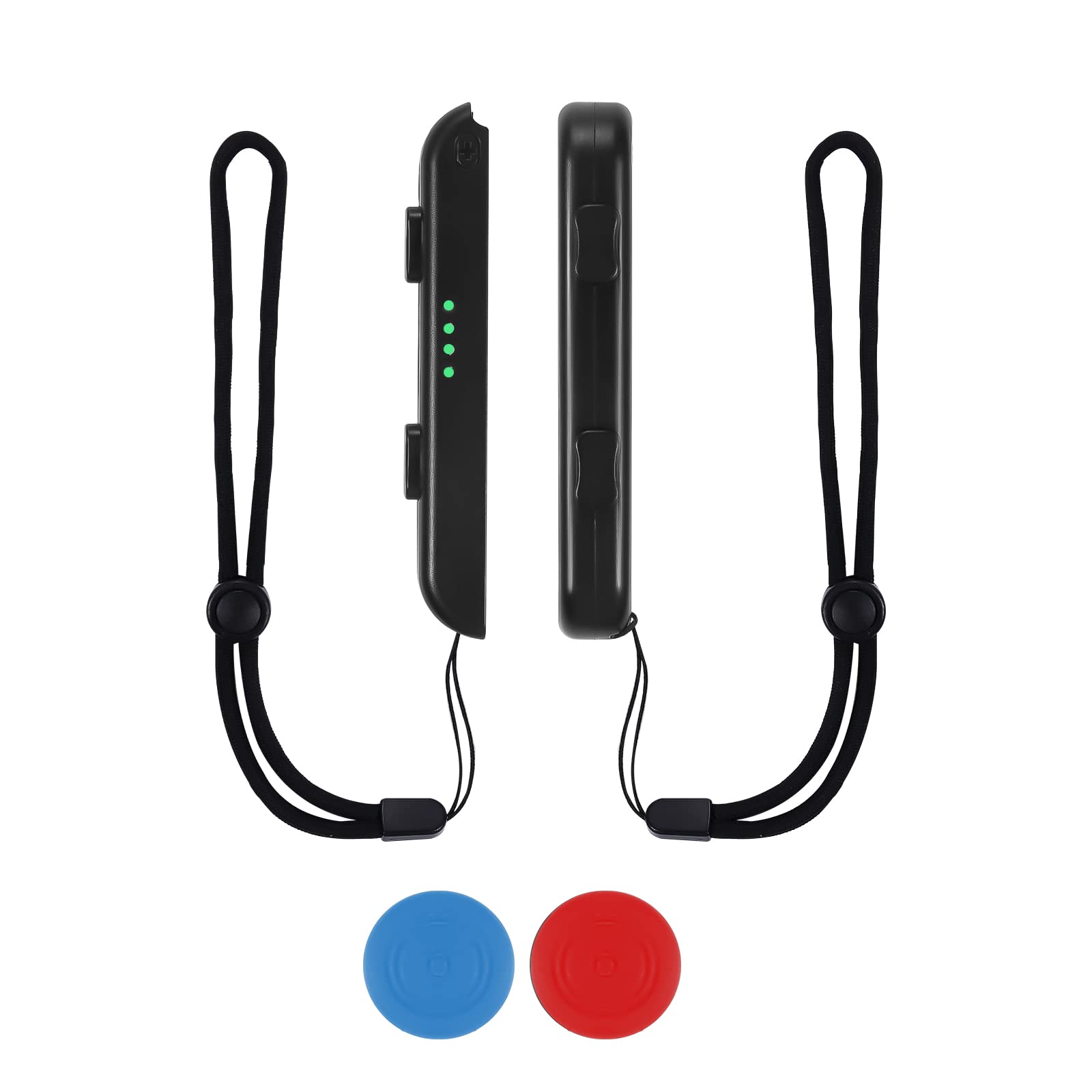 TOYMIS 2 Pack Adjustable Wrist Strap for Nintendo Switch Joy-Con Controllers - Elastic Wristband with Joystick Thumb Grip (Red, Blue) - Perfect for Gaming, Travel, and Preventing Controller Drops