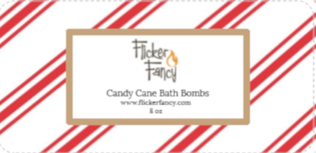 Candy Cane Bath Bombs Set of 2 - Holiday Gift, Christmas Stocking Stuffer, Relaxing Bath Time for Women & Kids