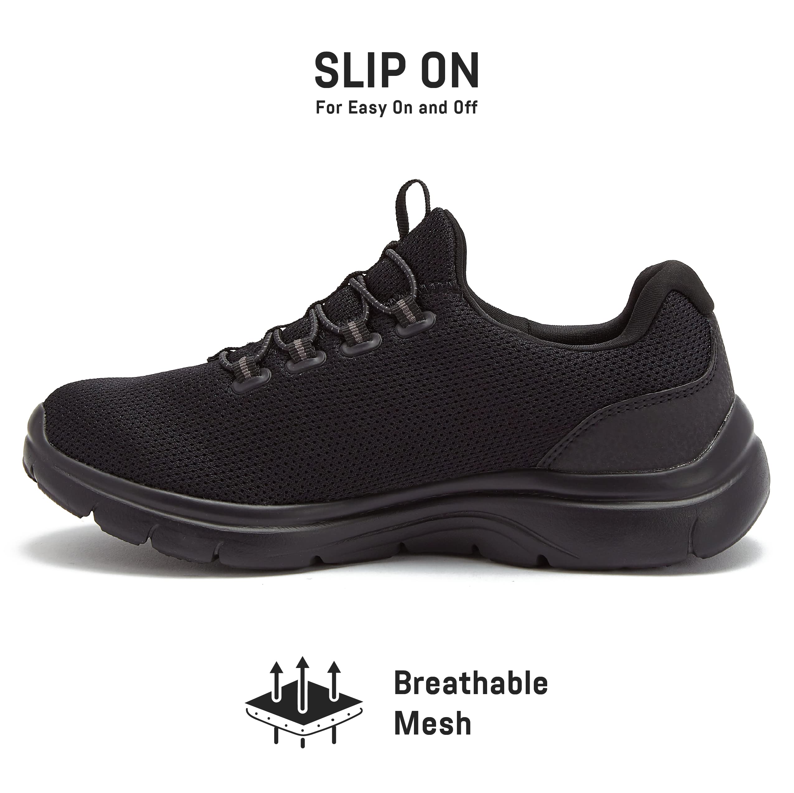 Avia Junction Women's Slip On Sneakers - Comfortable Memory Foam Walking Shoes, Breathable No Lace Casual Sneakers for Women | Perfect for Walking, Travel & Everyday Wear