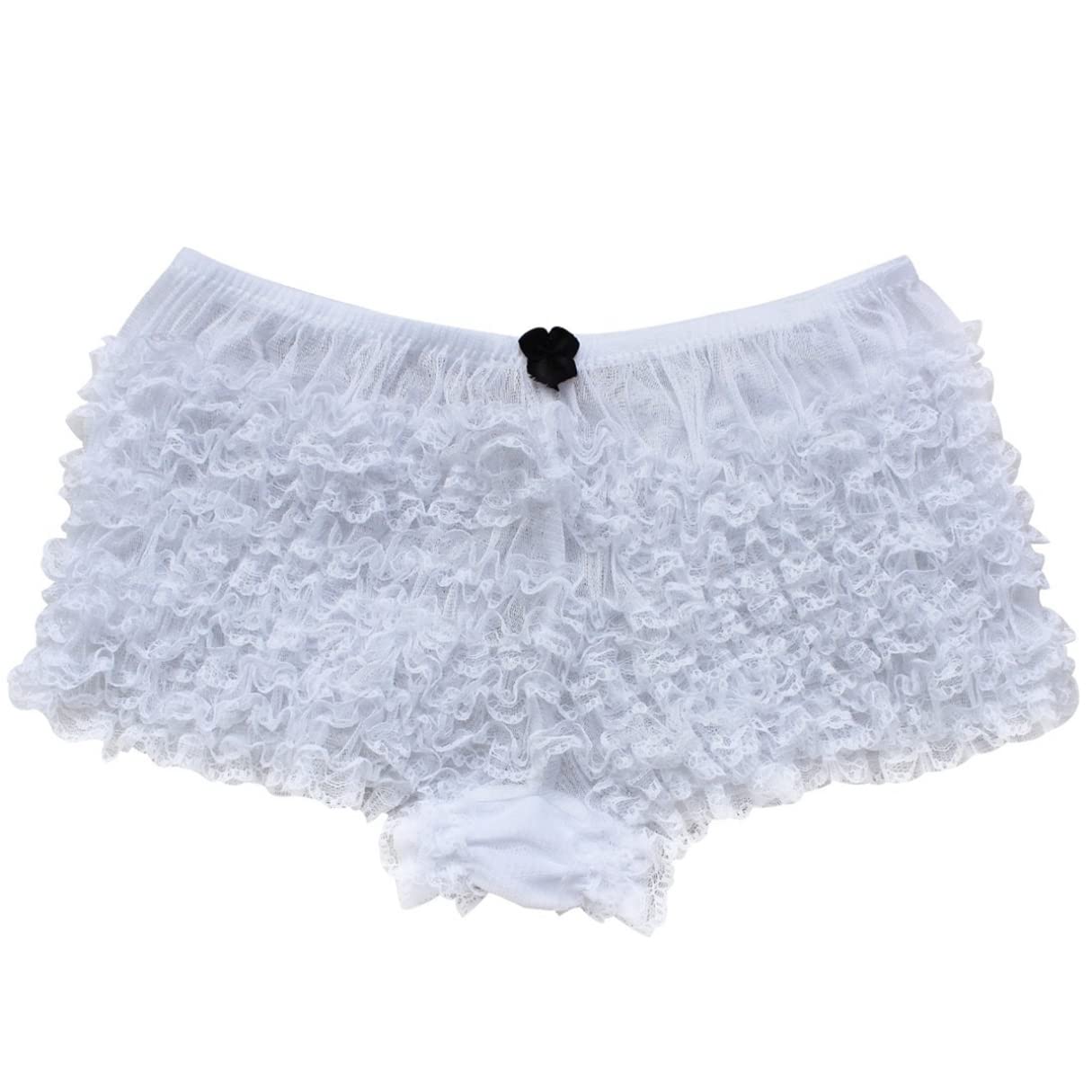 iiniim Women's Sexy Ruffle Panties - Lace Trim Tanga Underwear & Dance Bloomers for Sissy Booty Shorts - Perfect for Burlesque, Cosplay & Sensual Wear