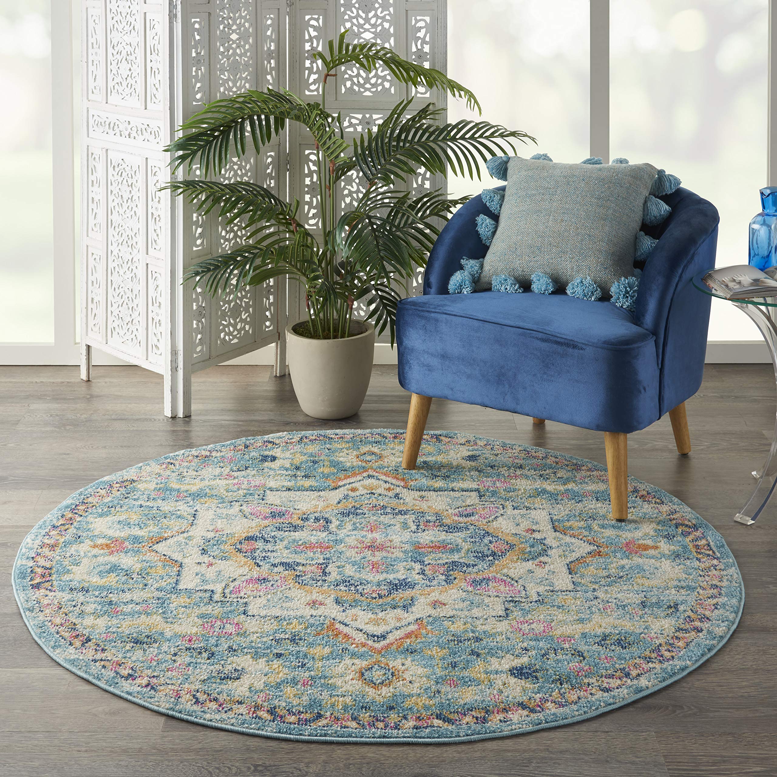 Nourison Passion Ivory/Light Blue 5'3