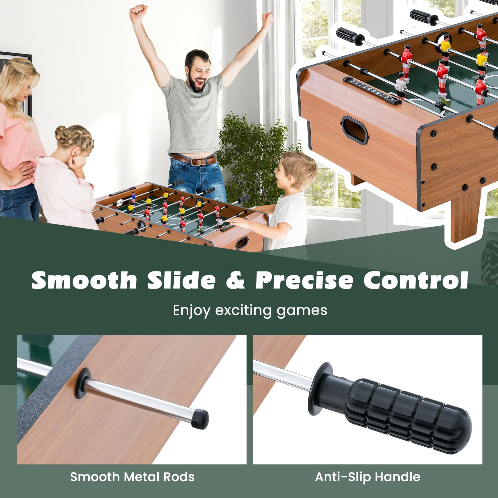 Giantex 4-in-1 Multi Game Table - Foosball, Billiards, Ping Pong & Push Hockey Combo - Wooden Arcade Game Table Set for Adults & Family Game Night - Perfect for Home Entertainment, Game Rooms & Party Gatherings