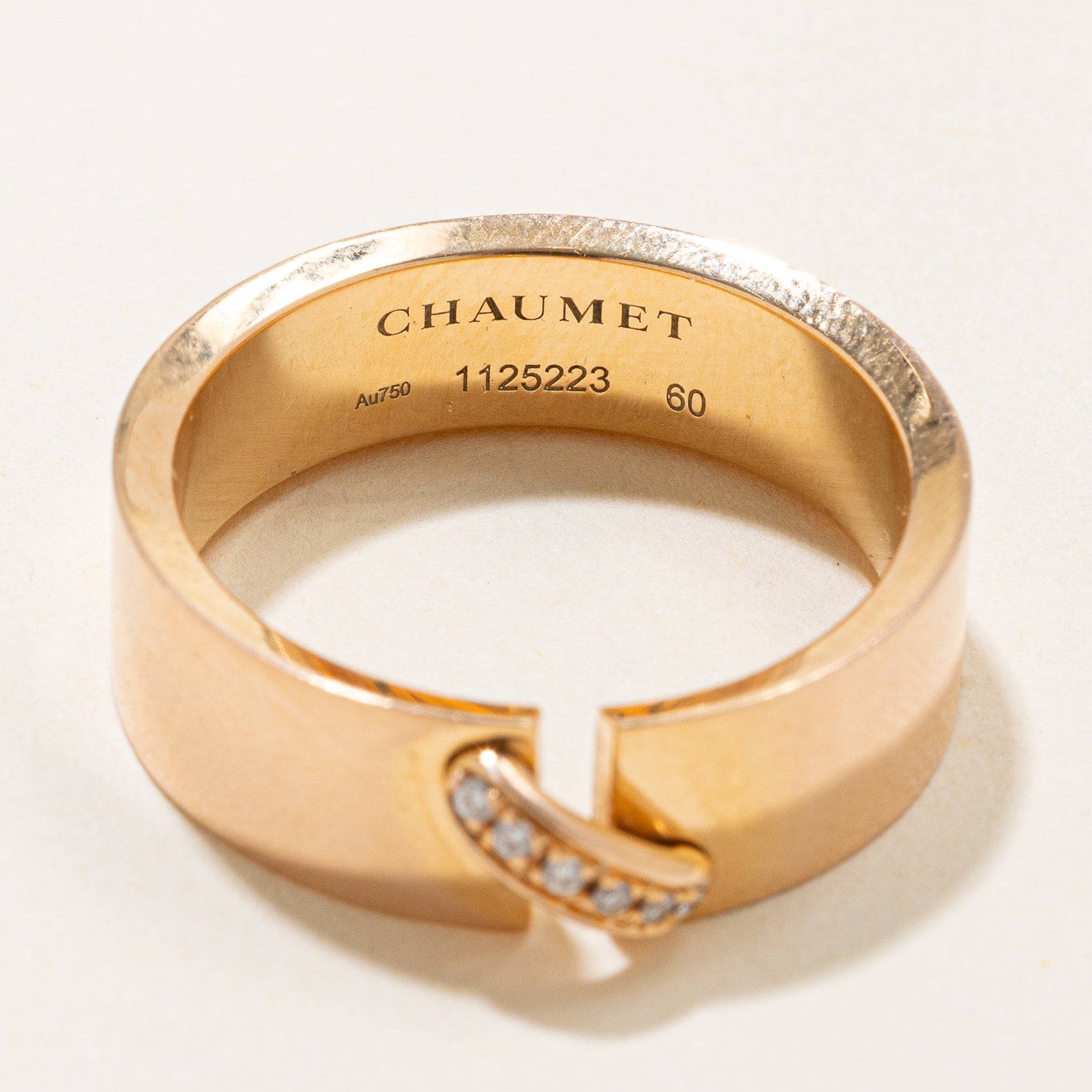 Chaumet Liens Evidence 6 Diamond Rose Gold Wedding Band Ring - 0.03ctw, 6.80mm, Size 9.5 - Elegant Bridal Jewelry for Weddings & Anniversaries