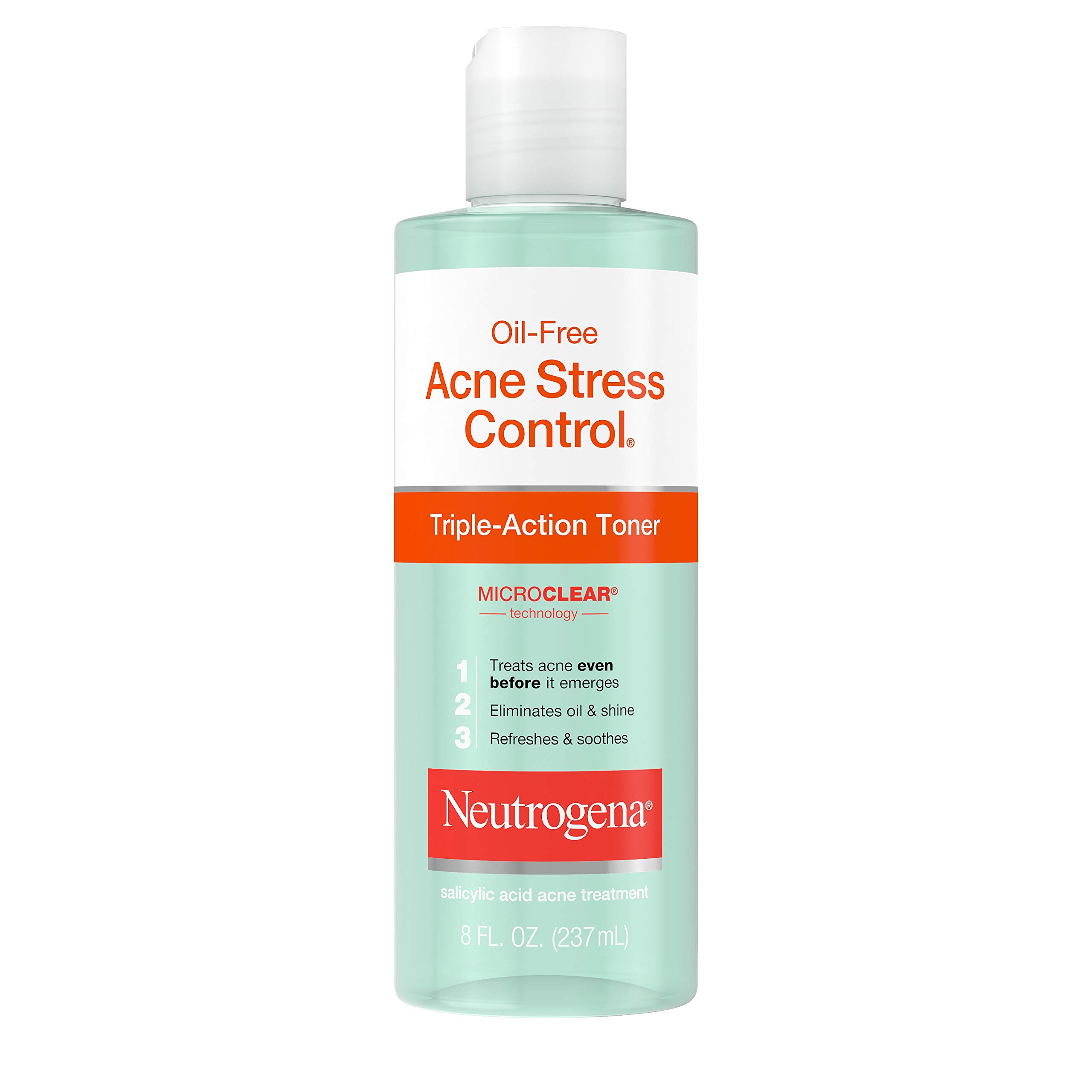 Neutrogena Oil-Free Acne Stress Control Triple Action Toner 8 oz (10 Pack) - Acne Treatment for Oily & Sensitive Skin - Perfect for Daily Skincare Routine & Travel