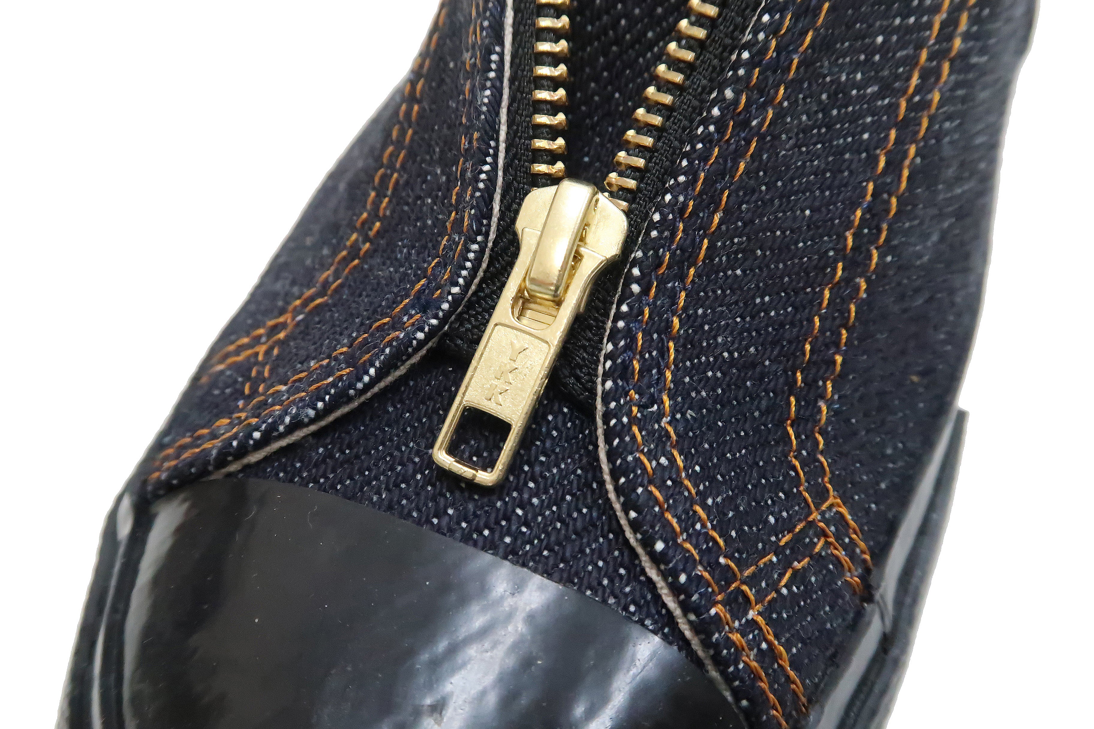 Kojima Genes Men's Denim Sneakers - Laceless Front Zip Low Top 25oz Jean Shoes RNB 8007 | Casual Streetwear Fashion for Everyday Wear & Urban Style