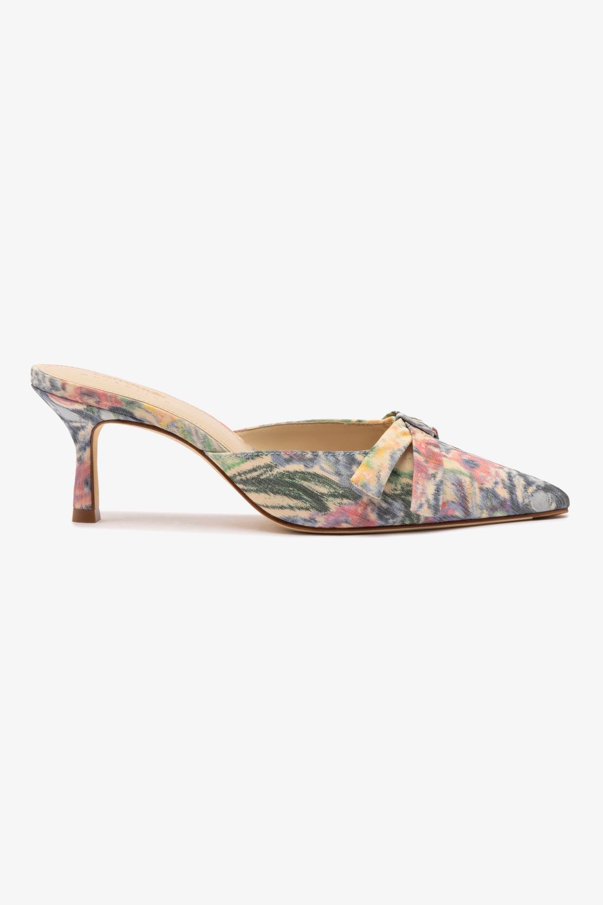Larroudé x Markarian Women's Ash Blue Floral Mule Slippers - Comfortable House Shoes for Relaxing at Home & Casual Outings