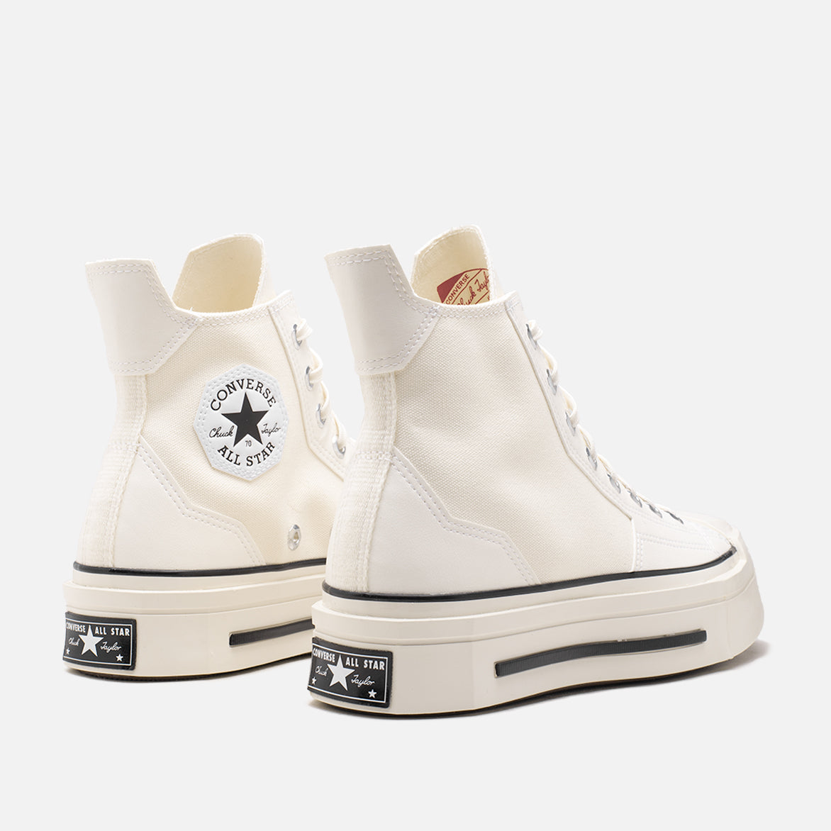 Chuck 70 De Luxe Squared Hi Sneakers in Egret White - Classic High-Top Canvas Shoes for Men & Women | Perfect for Streetwear, Casual Outfits & Skateboarding