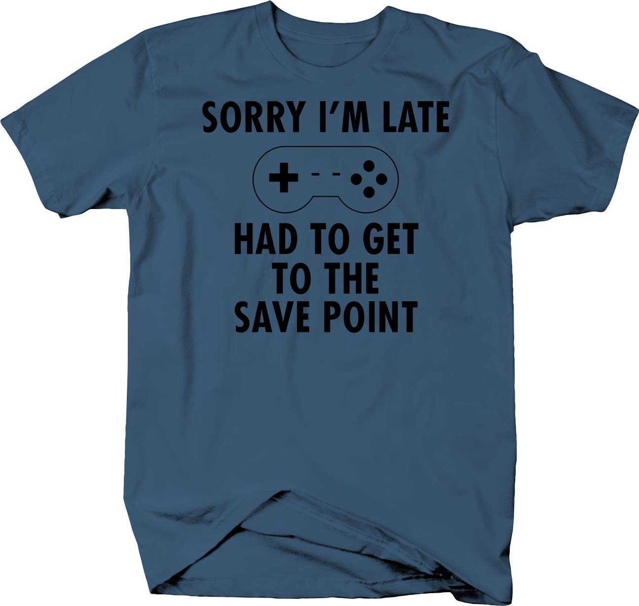 Falcon Apparel Men's Funny Gaming T-Shirt - 'Sorry I'm Late' Graphic Tee for Gamers & Esports Fans | Comfortable Cotton Shirt for Casual Wear, Gaming Events & Conventions