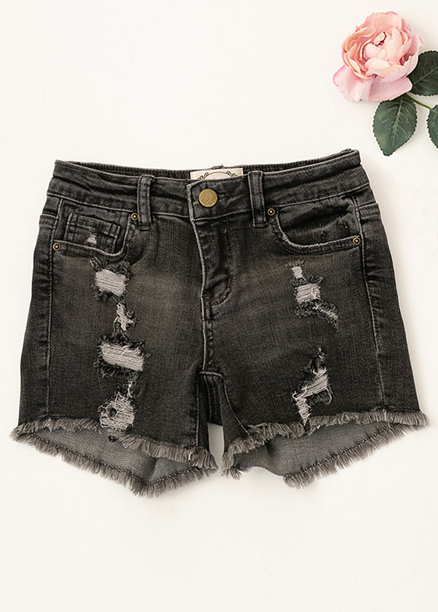 Marah Washed Black Shorts - Comfortable Casual Wear for Men & Women | Perfect for Summer, Gym, and Outdoor Activities