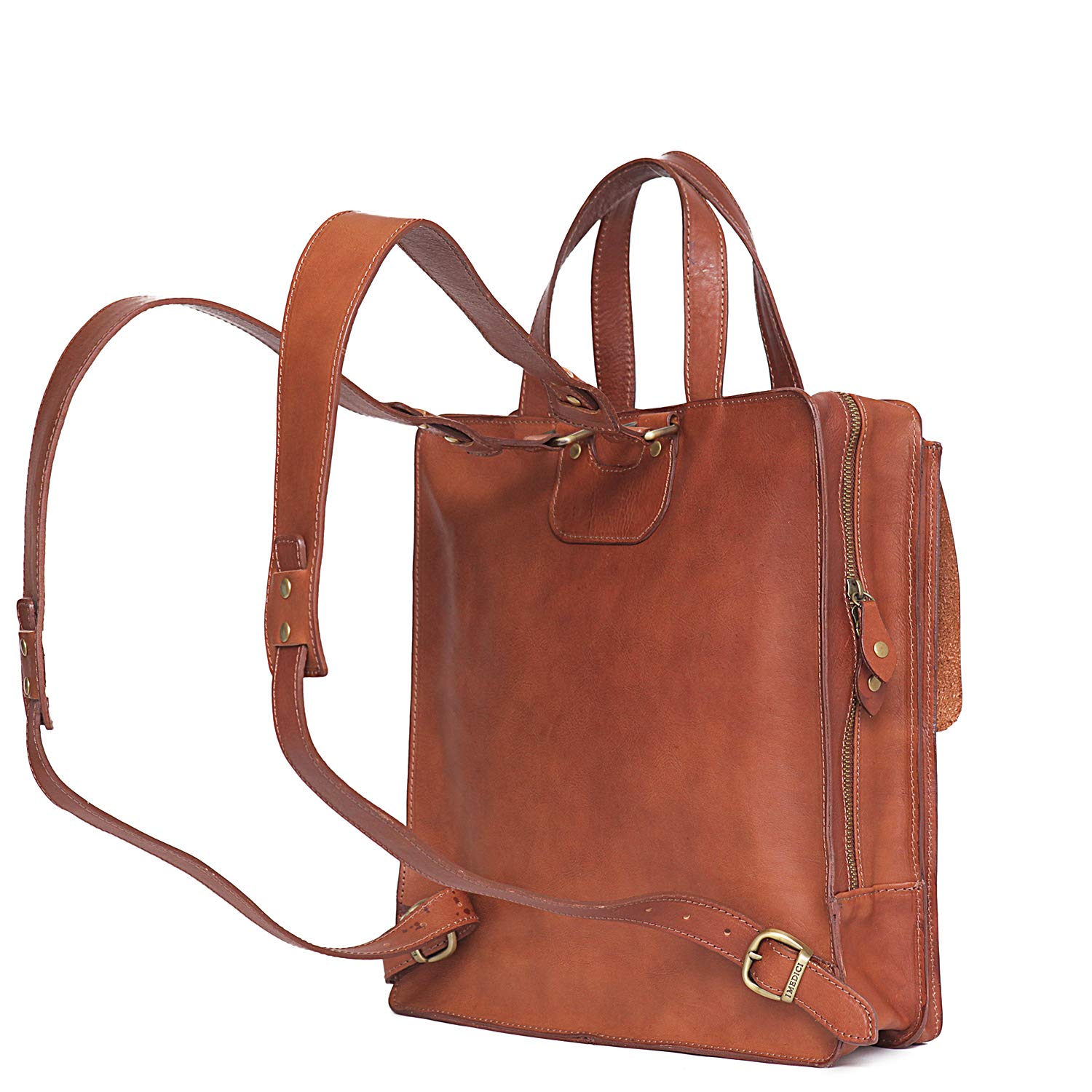 Stylish Treviso Vertical Backpack Briefcase in Brown - Water-Resistant Laptop Bag for Work, Travel & Commuting