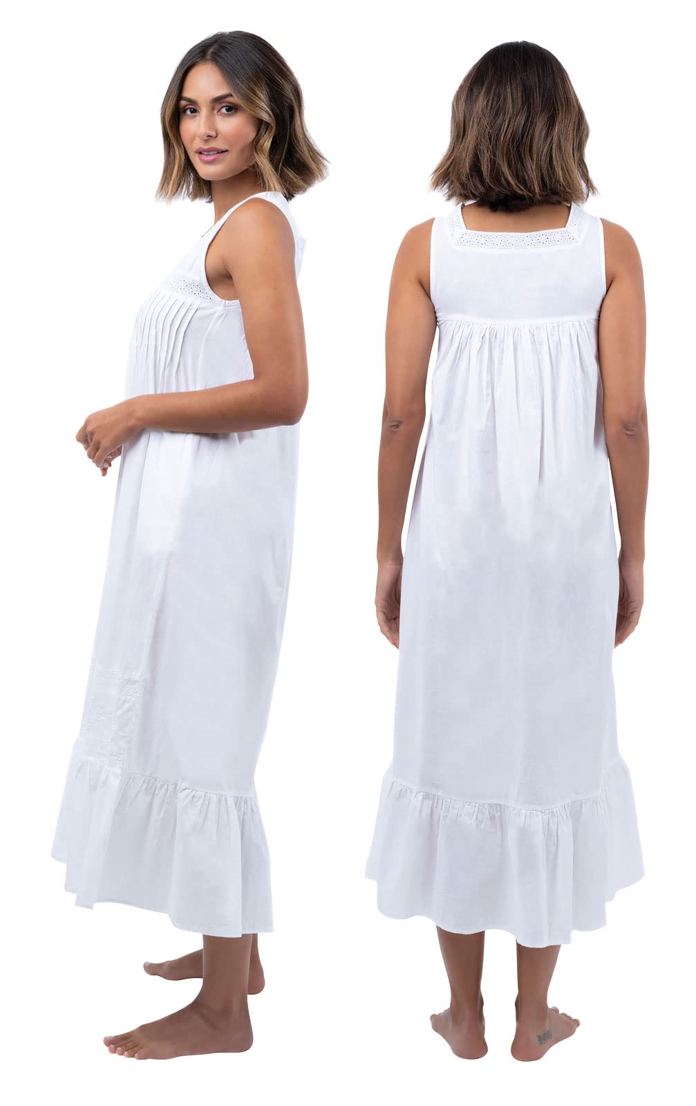 Eleanor 100% Cotton Victorian Nightgown for Women - Soft & Breathable Sleepwear - Perfect for Relaxing at Home or Romantic Evenings