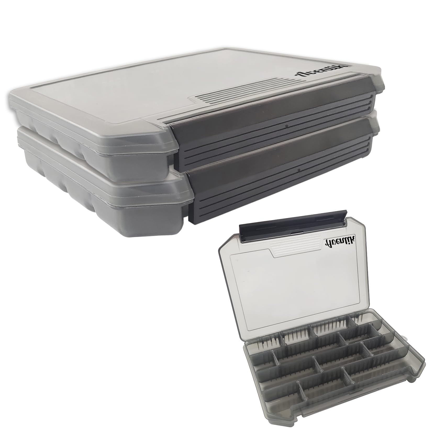 **Aventik Fly Box - Portable Jig Head Storage Box for Crappie & Bass Fishing - Durable Tackle Organizer with Secure Lure Storage (Grey) - Perfect for Ice Fishing & On-the-Go Anglers**