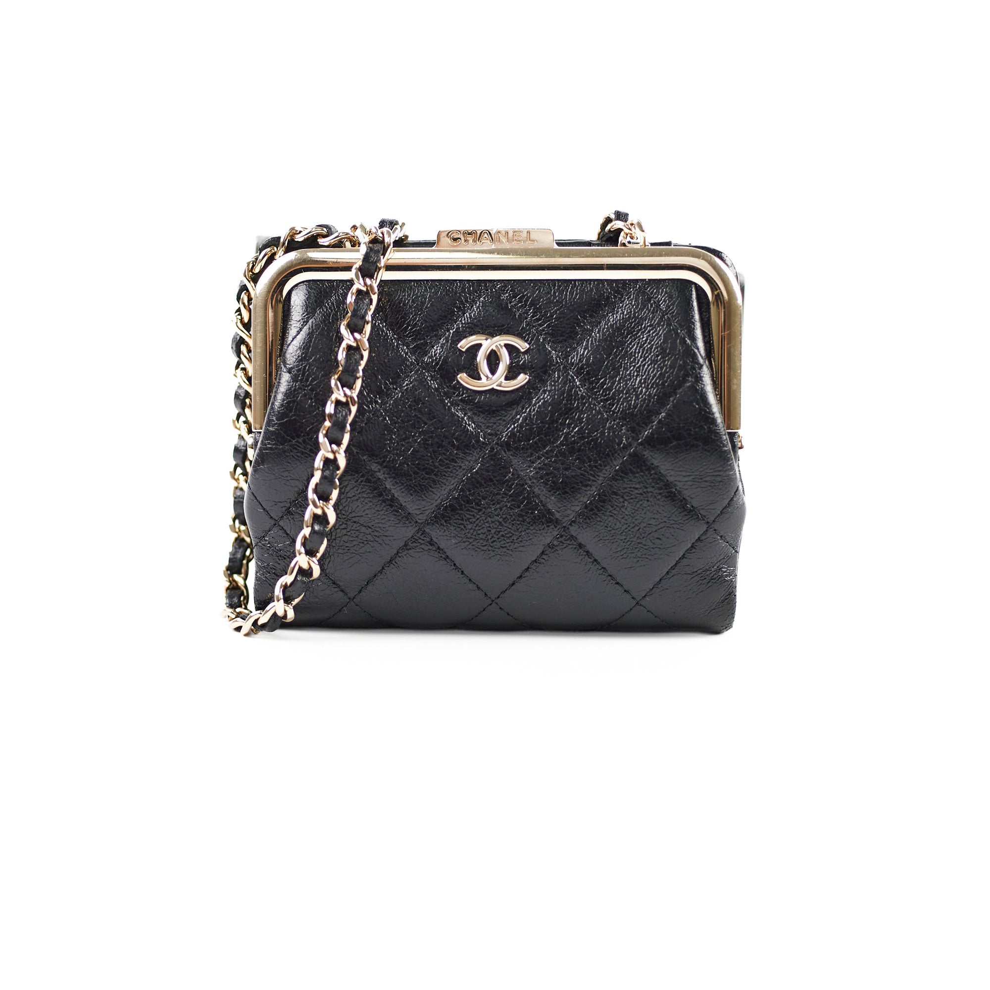 Chanel Quilted Mini Crossbody Bag with Chain - Black Aged Calfskin Leather, Microchipped Authentication | Perfect for Evening Events, Date Nights & Luxury Fashion Accessories